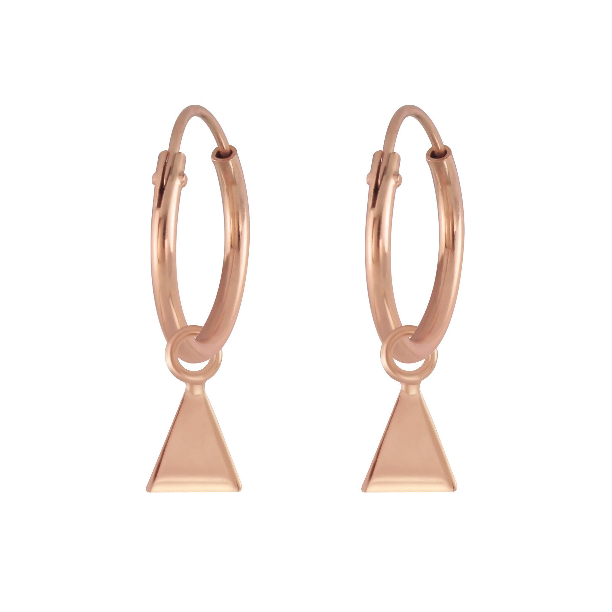 BUNGSA Creolen-Set Creolen Dreieck-Anhänger aus 925 Silber Damen rosegold (1 Paar (2 Stück), 2-tlg), Ohrschmuck Ohrringe