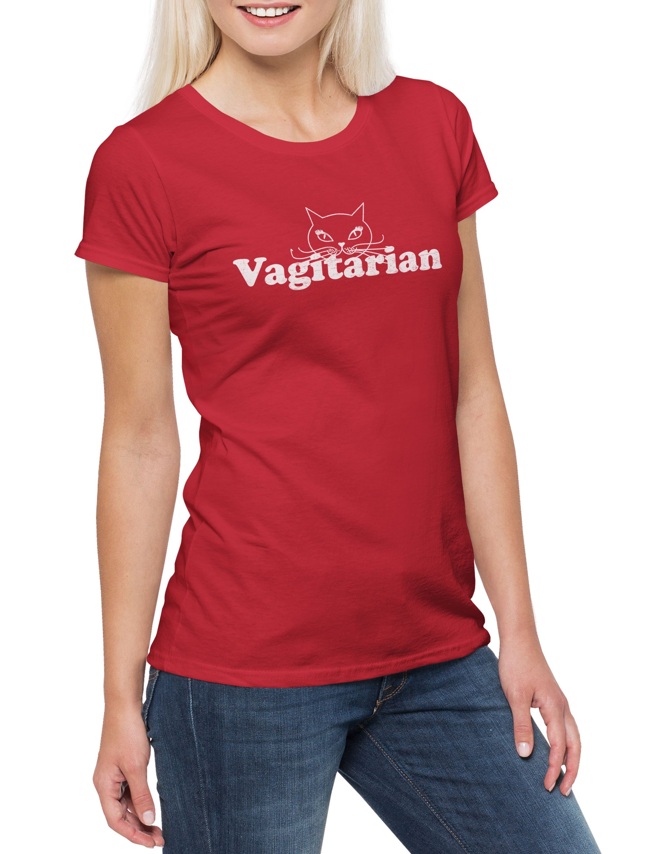Print-Shirt Vagitarian Damen T-Shirt Queer Gay Schwul Lesbian Homosexuell LGBTQ