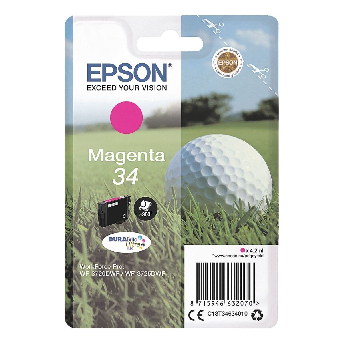 Epson 34 Tintenpatrone (Original Druckerpatrone, magenta)