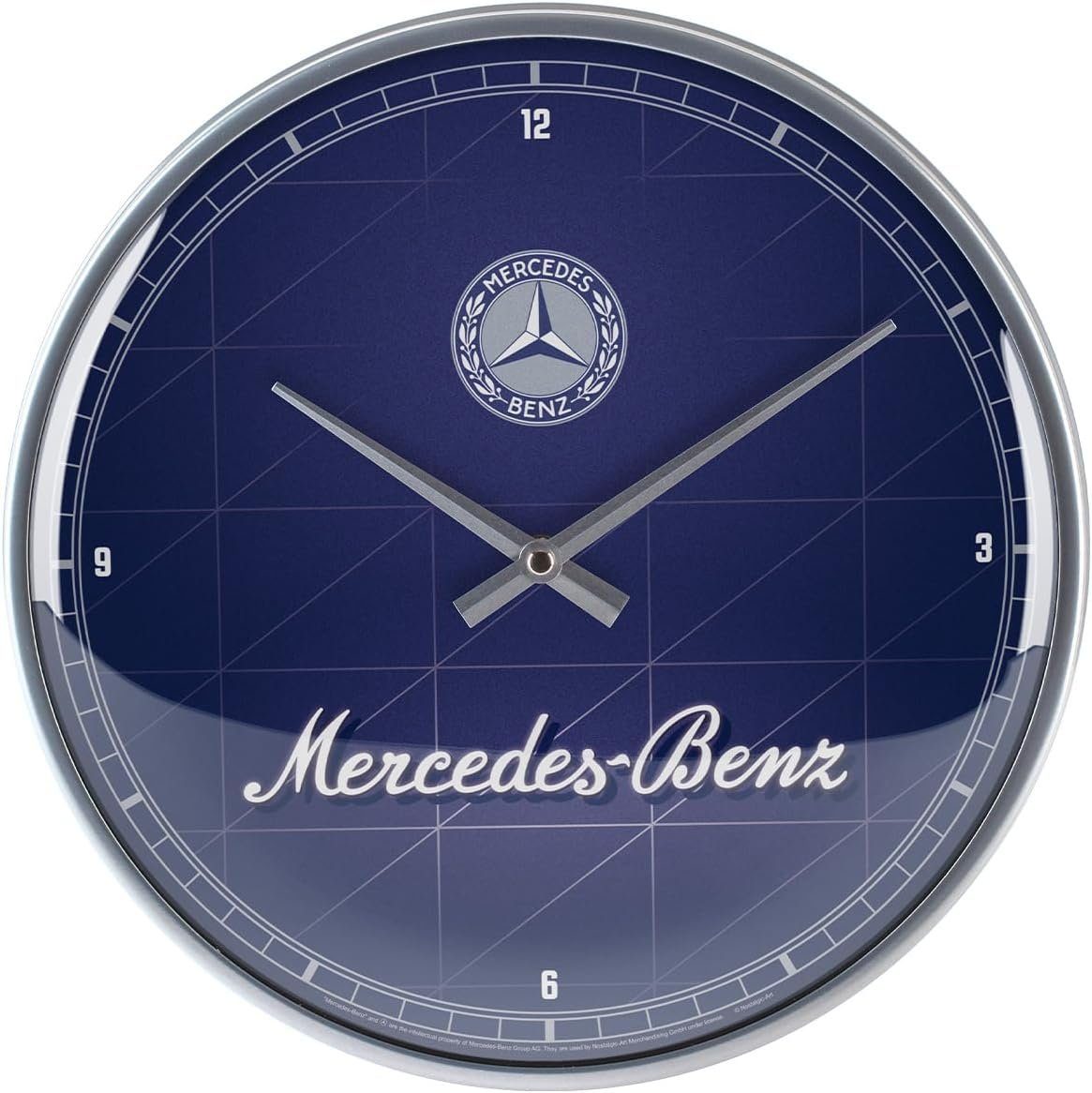 Nostalgic-Art Wanduhr Wanduhr - Mercedes-Benz - Silver & Blue günstig online kaufen