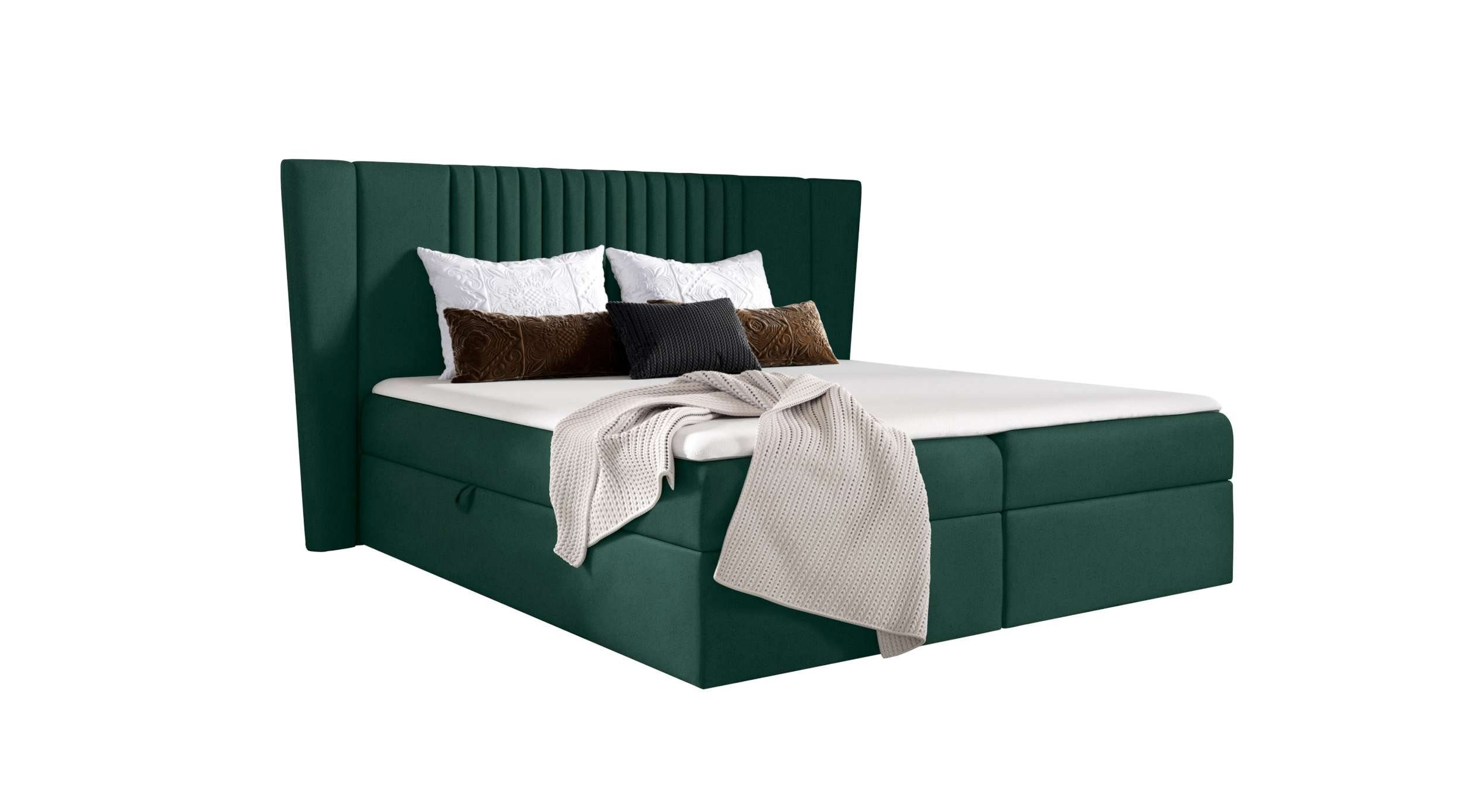 99rooms Boxspringbett Orlando (Schlafzimmerbett, Bett), mit Bonellfederkern Matratze, Topper, Bettkasten, Kopfteil gepolstert