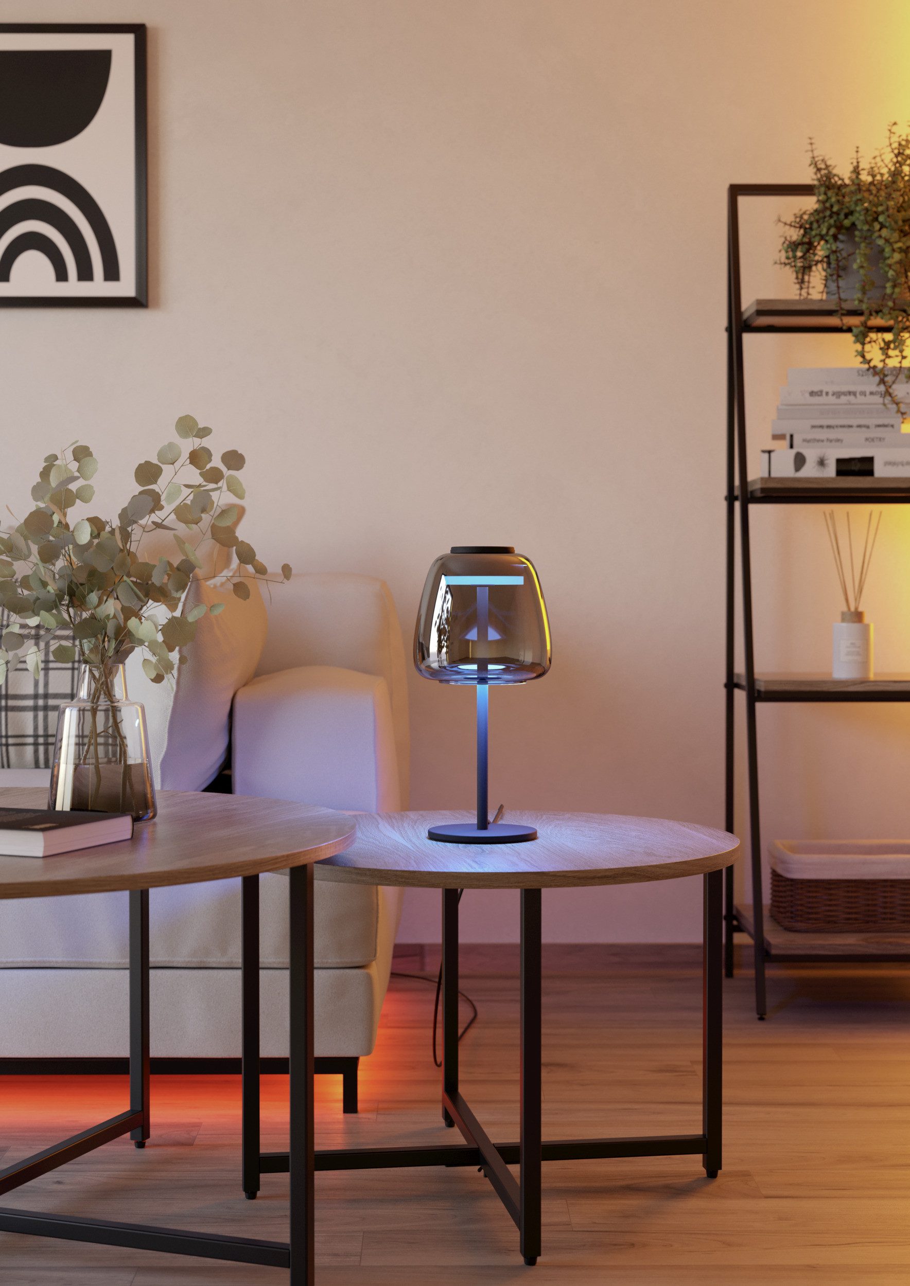 EGLO Tischleuchte ALFERO-Z Tischlampe - Stahl - LED - 7,7W - IP20, Bluetooth, CCT - über Fernbedienung, Dimmfunktion, Ein-/Ausschalter, Farbwechsel, Memoryfunktion, Nachtlichtfunktion, RGB, Weckerfunktion, dimmbar über Fernbedienung, mehrere Helligkeitsstufen, LED fest integriert, Neutralweiß, Kaltweiß, Warmweiß, Nachttischlampe, Schreibtischleuchte, Leselampe, H34,5 x Ø16,5 cm