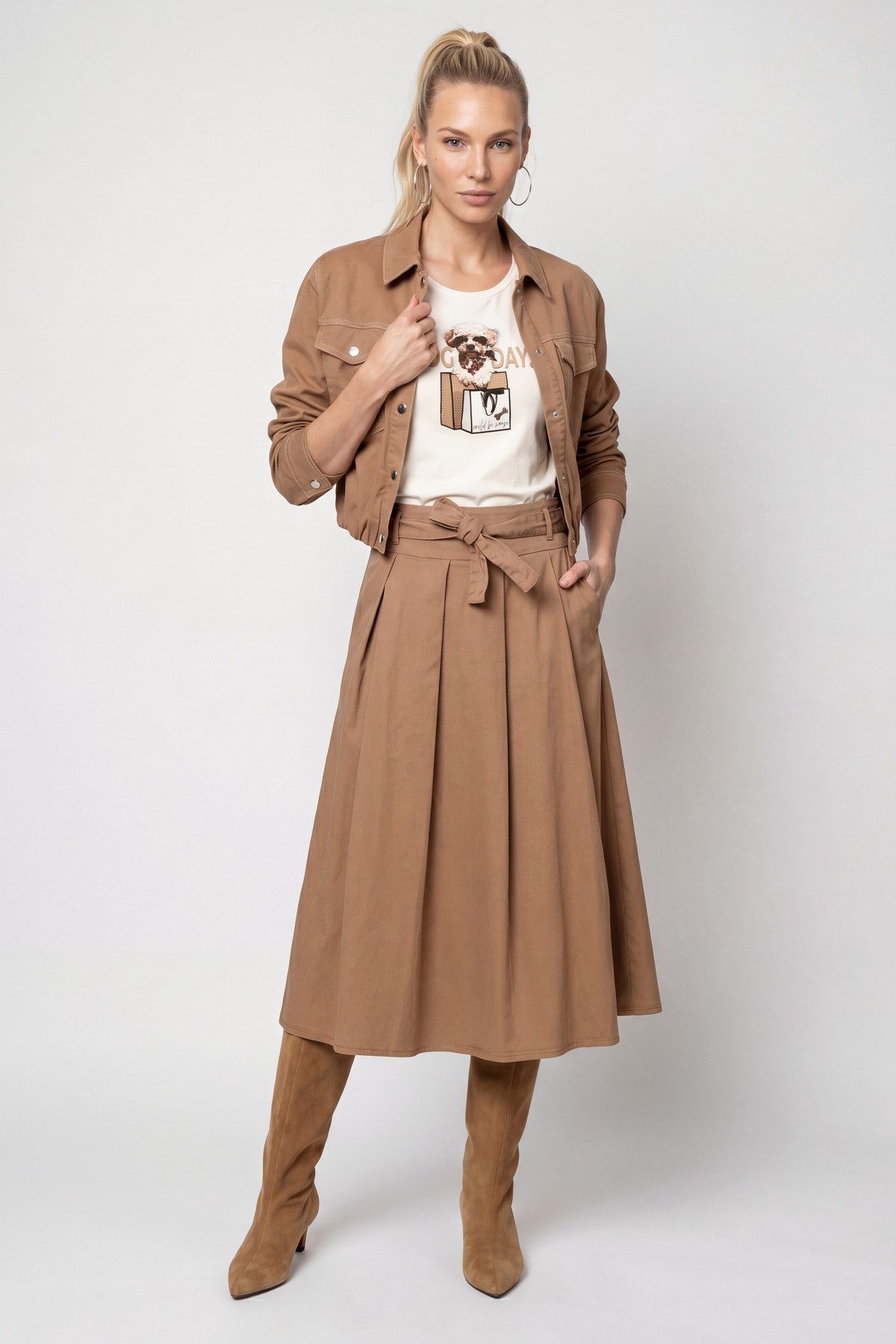 Monari Midirock Rock Lyocellmix Regular fit mit gelegten Falten – Bild 5 von 5