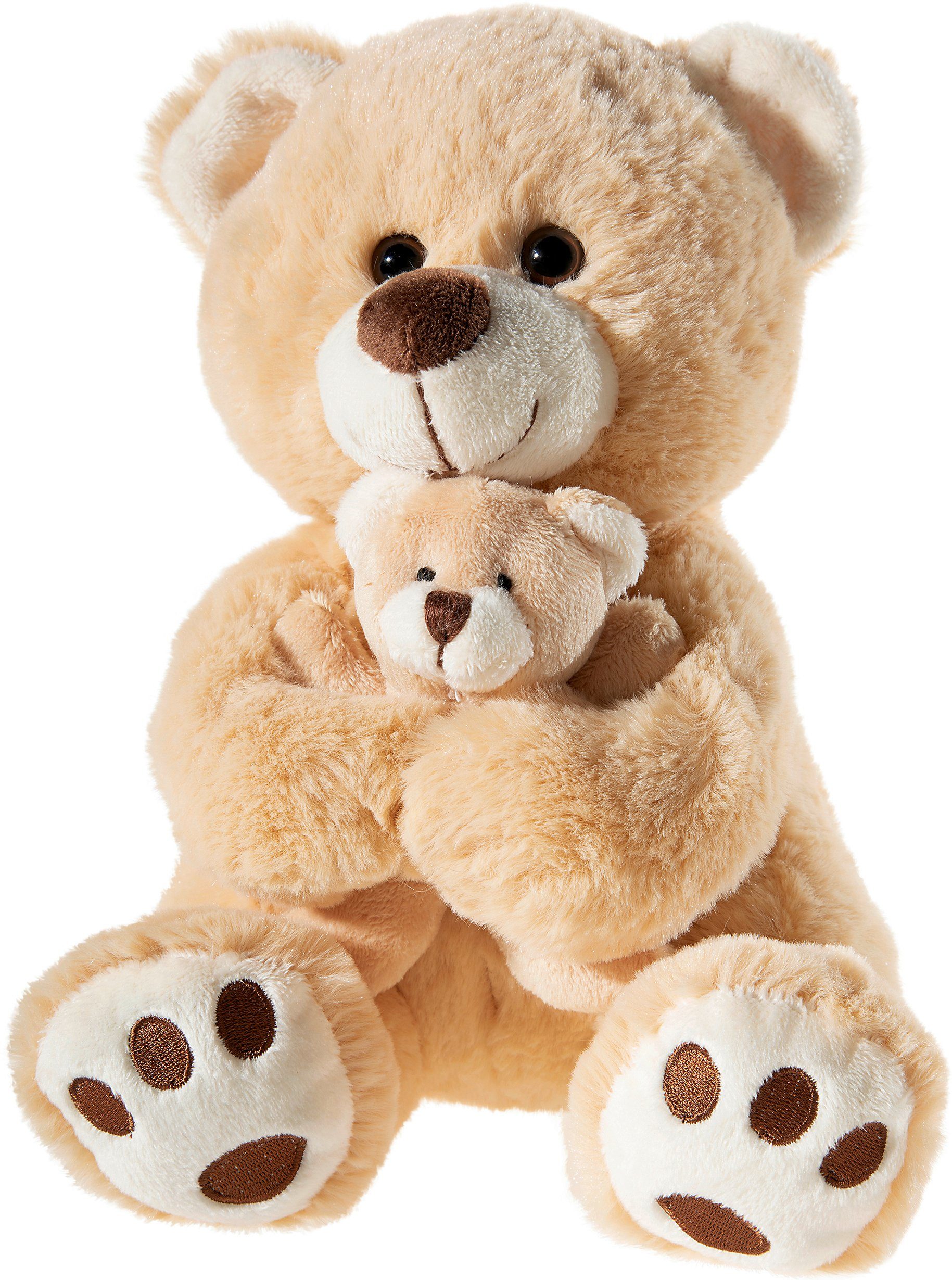 Kuscheltier Misanimo, Bär mit Baby, hellbraun