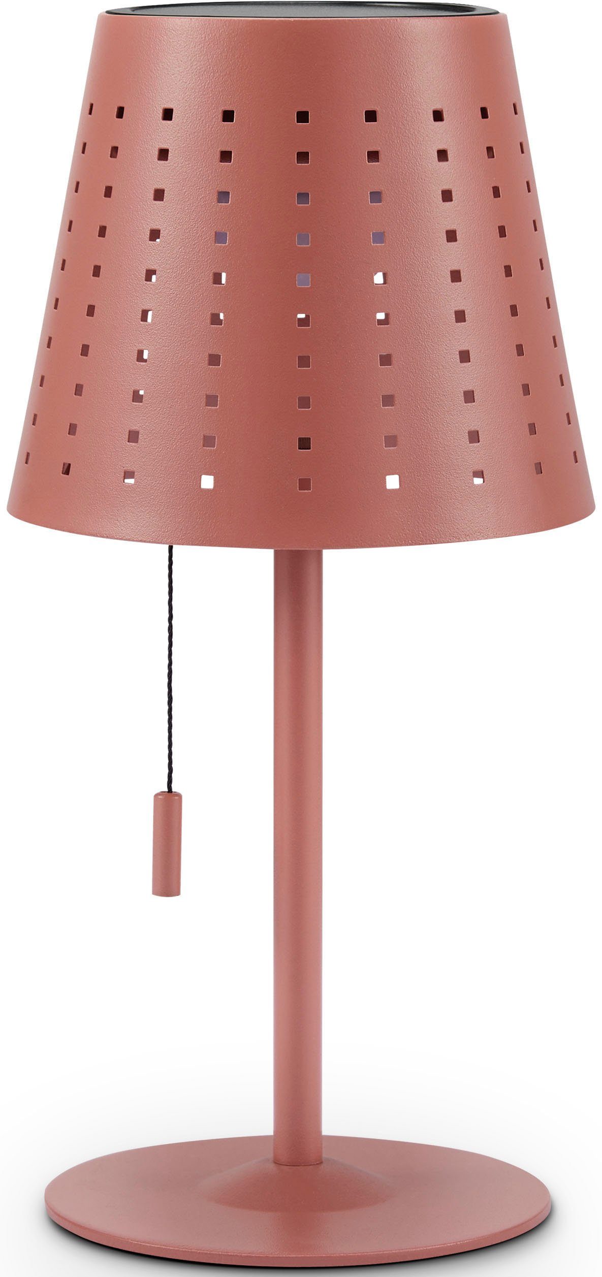 Paco Home Tischleuchte LARA, LED fest integriert, Warmweiß, Outdoor LED Akku Metall Aufladbar Zugschalter Kabellos