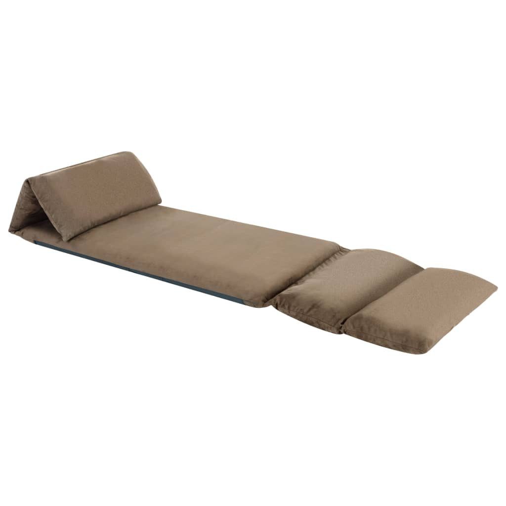 vidaXL Chaiselongue Bodenstuhl Faltbar Taupe Mikrofaser, 1 Teile