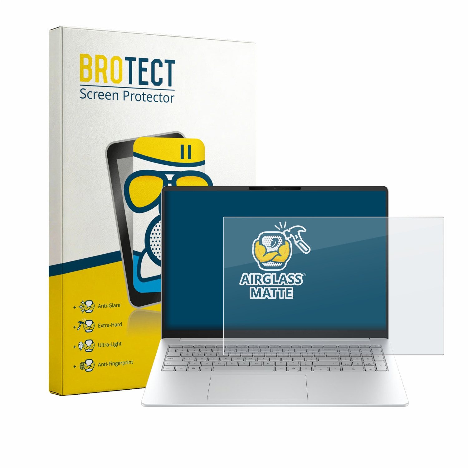 BROTECT Displayschutzglas Folie für HP OmniBook 3 16 16-bw0750ng, Schutzfolie Glas Panzer Display Schutz matt