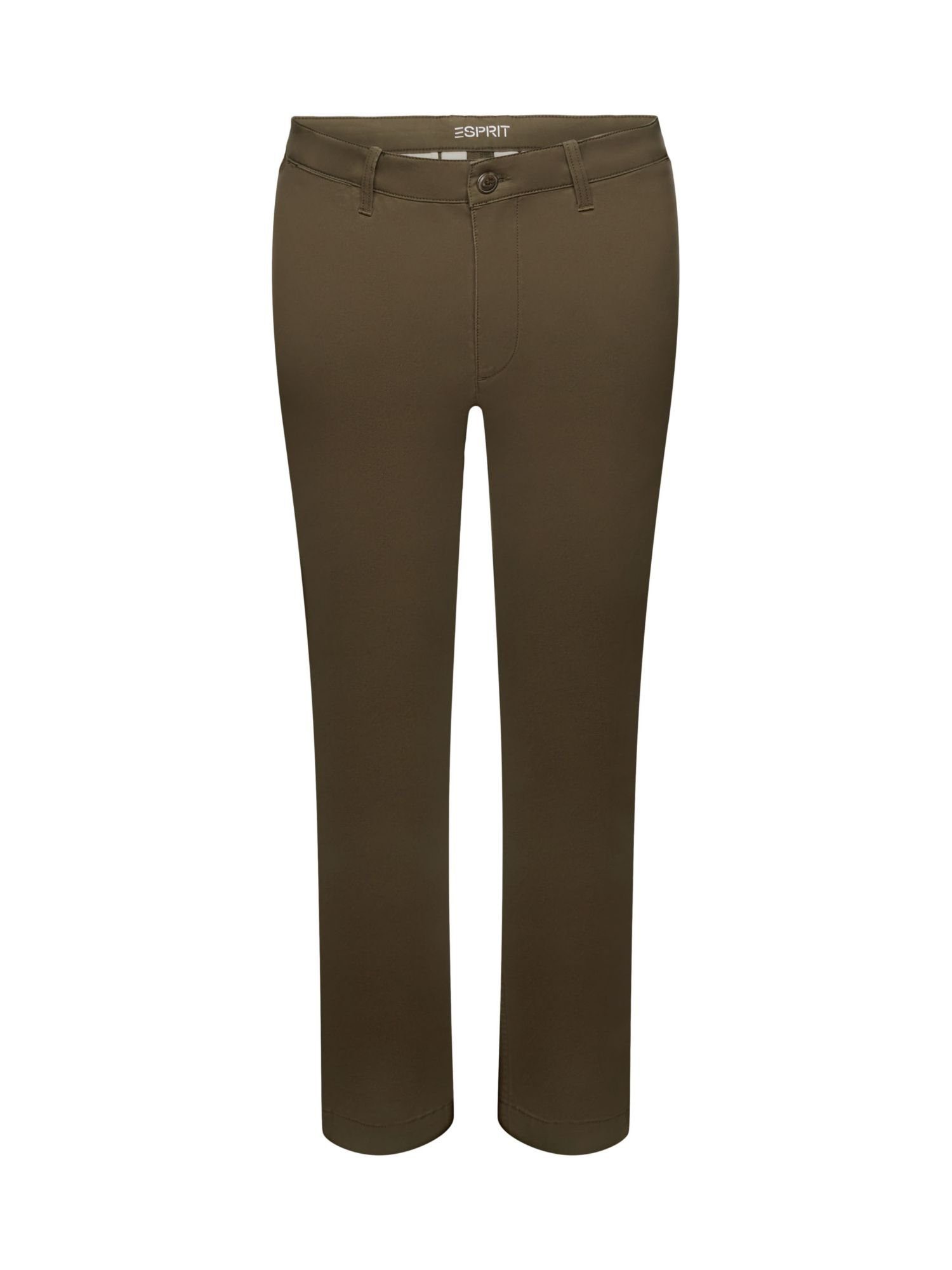 Esprit Chinohose Schmal geschnittene Chino aus Baumwolltwill DARK KHAKI