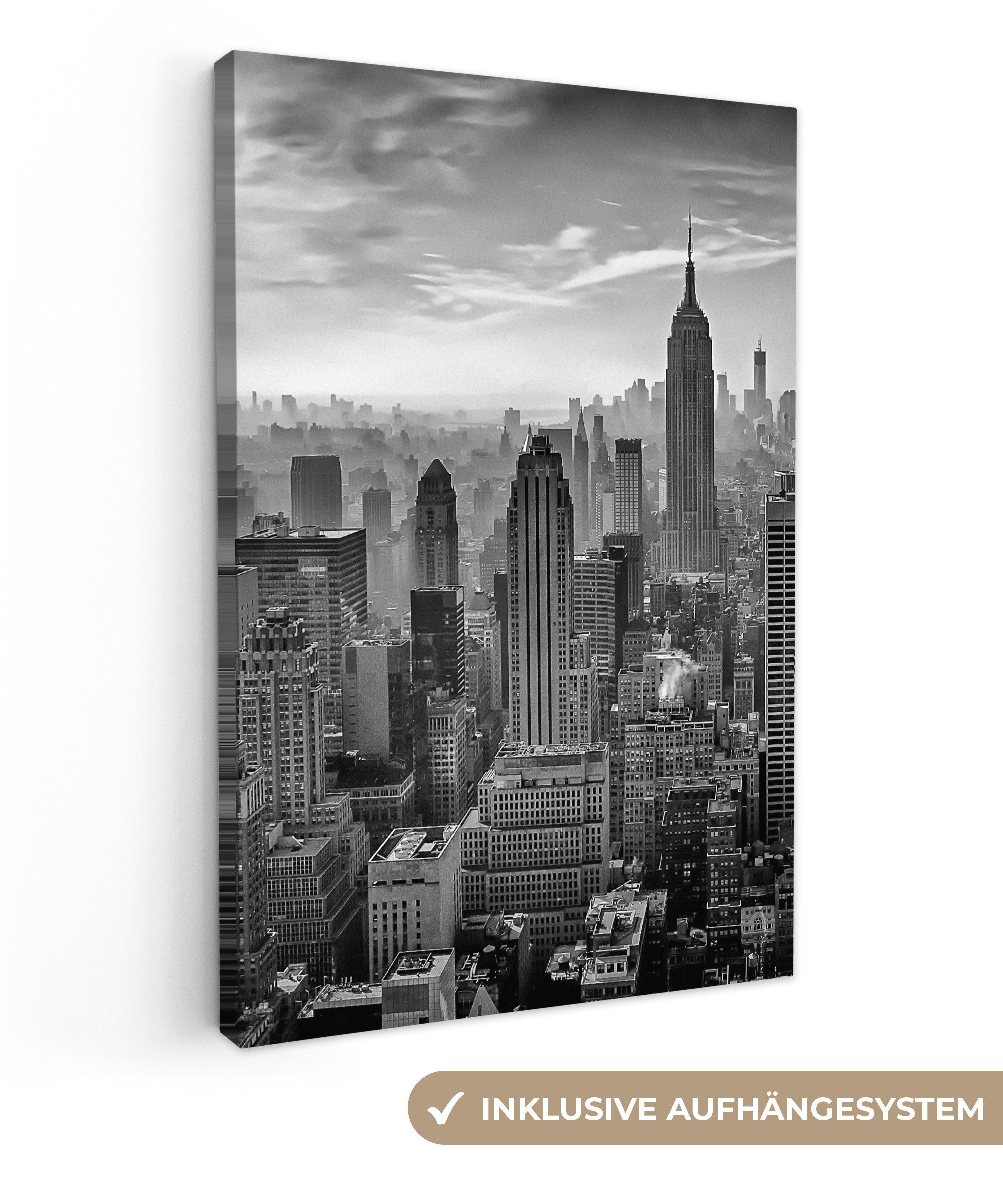 OneMillionCanvasses® Leinwandbild Architektur - Schwarz und weiß - Stadt - günstig online kaufen