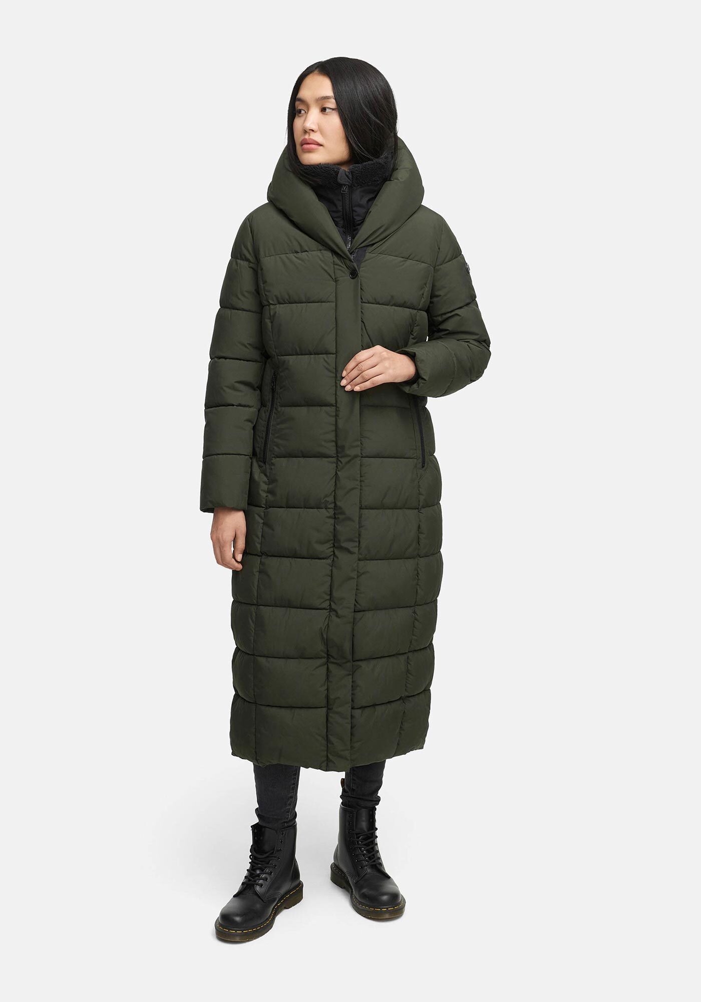 Marikoo Winterjacke Pakoraa extra langer Winter Mantel mit abnehmbaren Innenteil