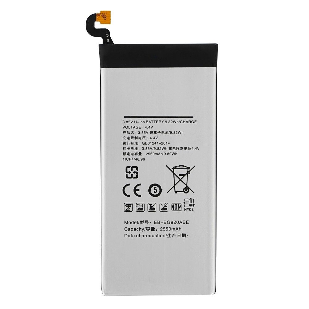 EB-BG920ABE Akku für Samsung G920F Galaxy S6 2550mAh Batterie Ersatzak Handy-Akku (1 St)