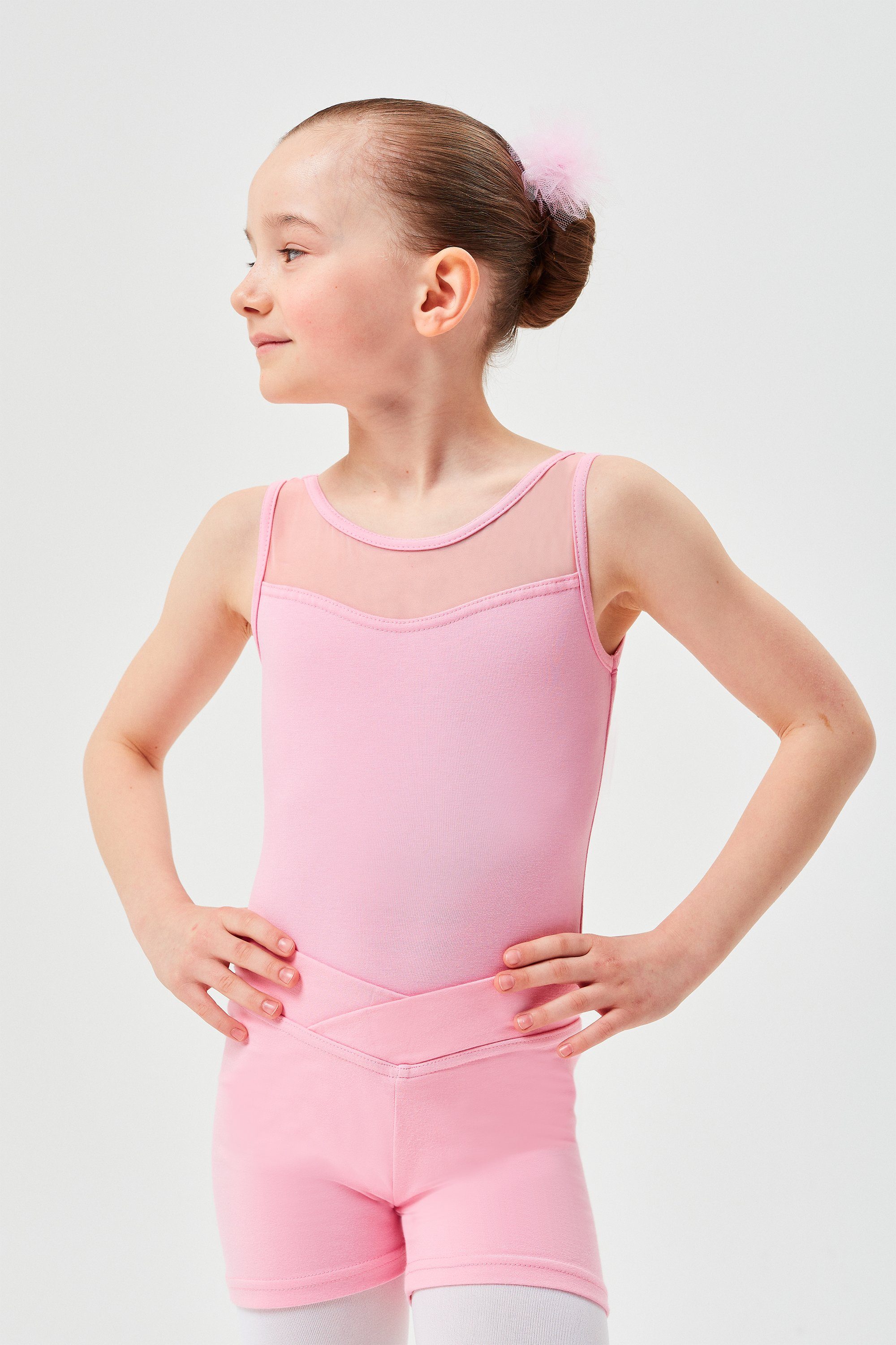 tanzmuster Dancehose Ballett Shorts Abby aus weicher Baumwolle kurze Hose für Mädchen rosa