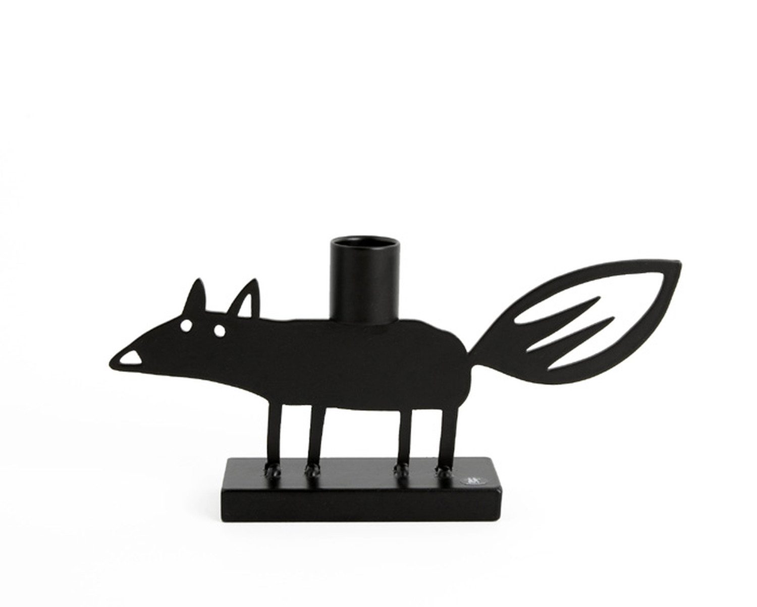 Bengt & Lotta Kerzenständer Fuchs Höhe 10 cm schwarz Eisen (lackiert), hergestellt in Schweden Eisen lackiert