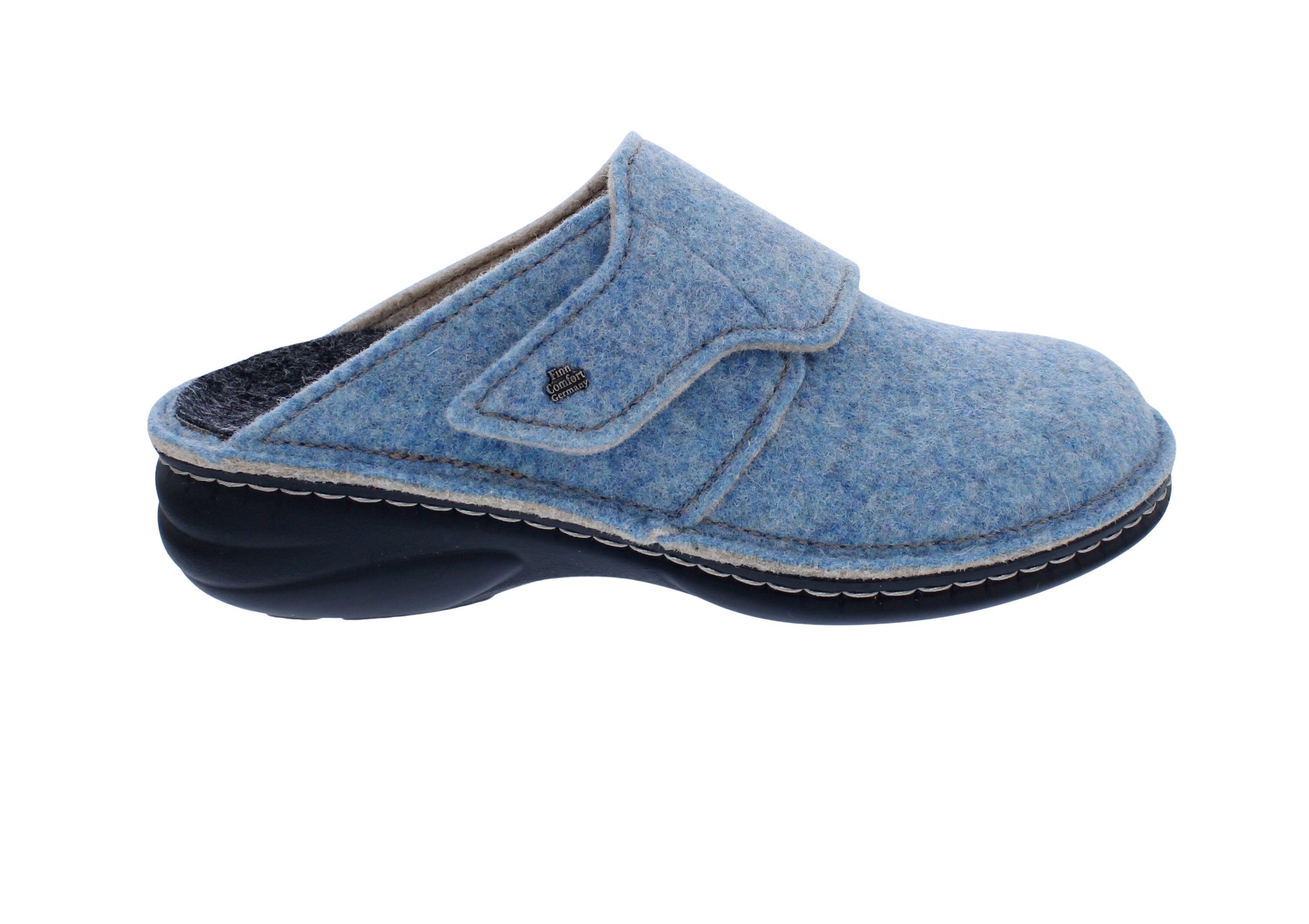 Finn Comfort Finn Comfort Goms 6569-482375, Doublefilz, Mare - Blau, Klettverschlus Pantoffel
