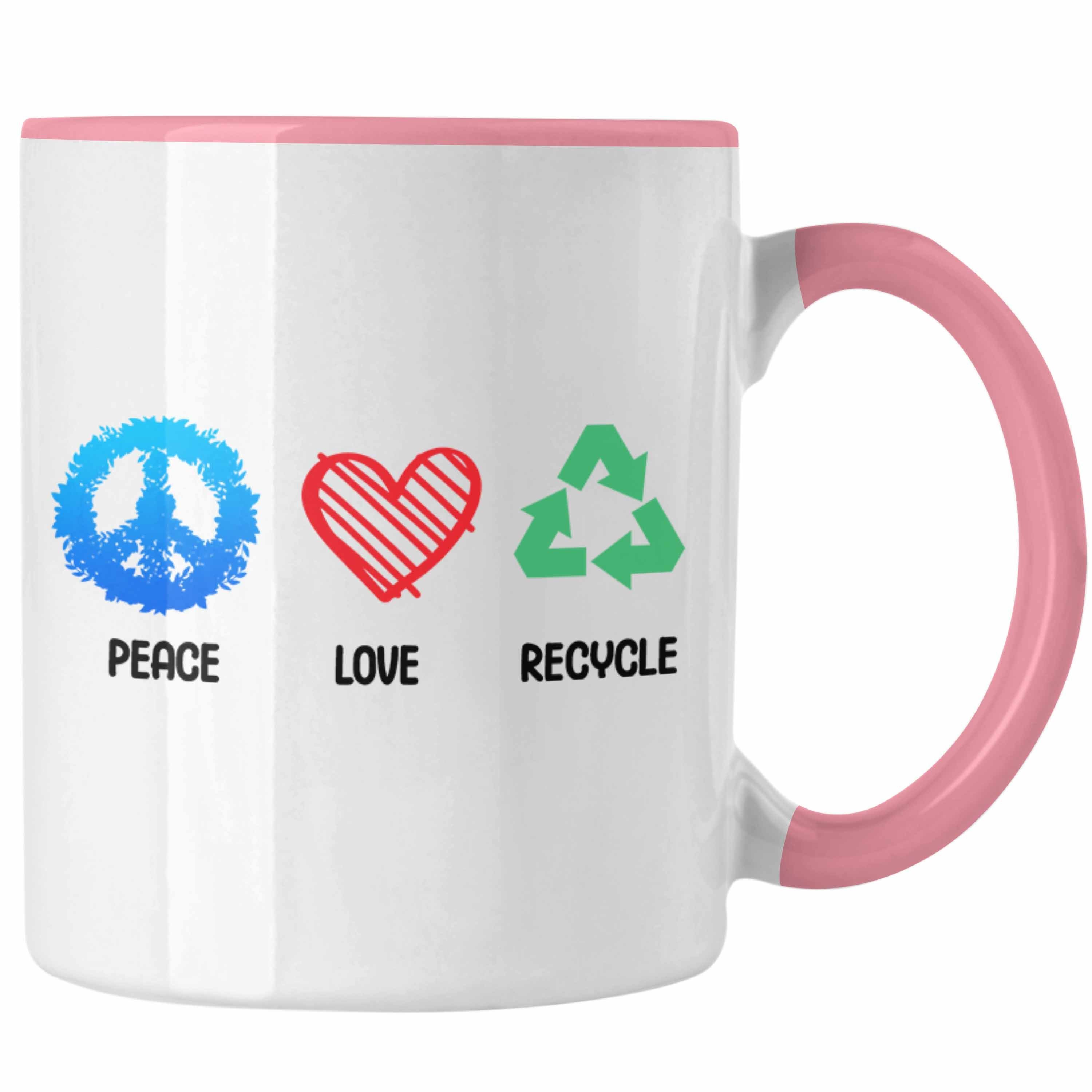 Trendation Tasse Welt Umwelt Aktivisten Tasse Geschenk Generation Retten Recyceln Rosa