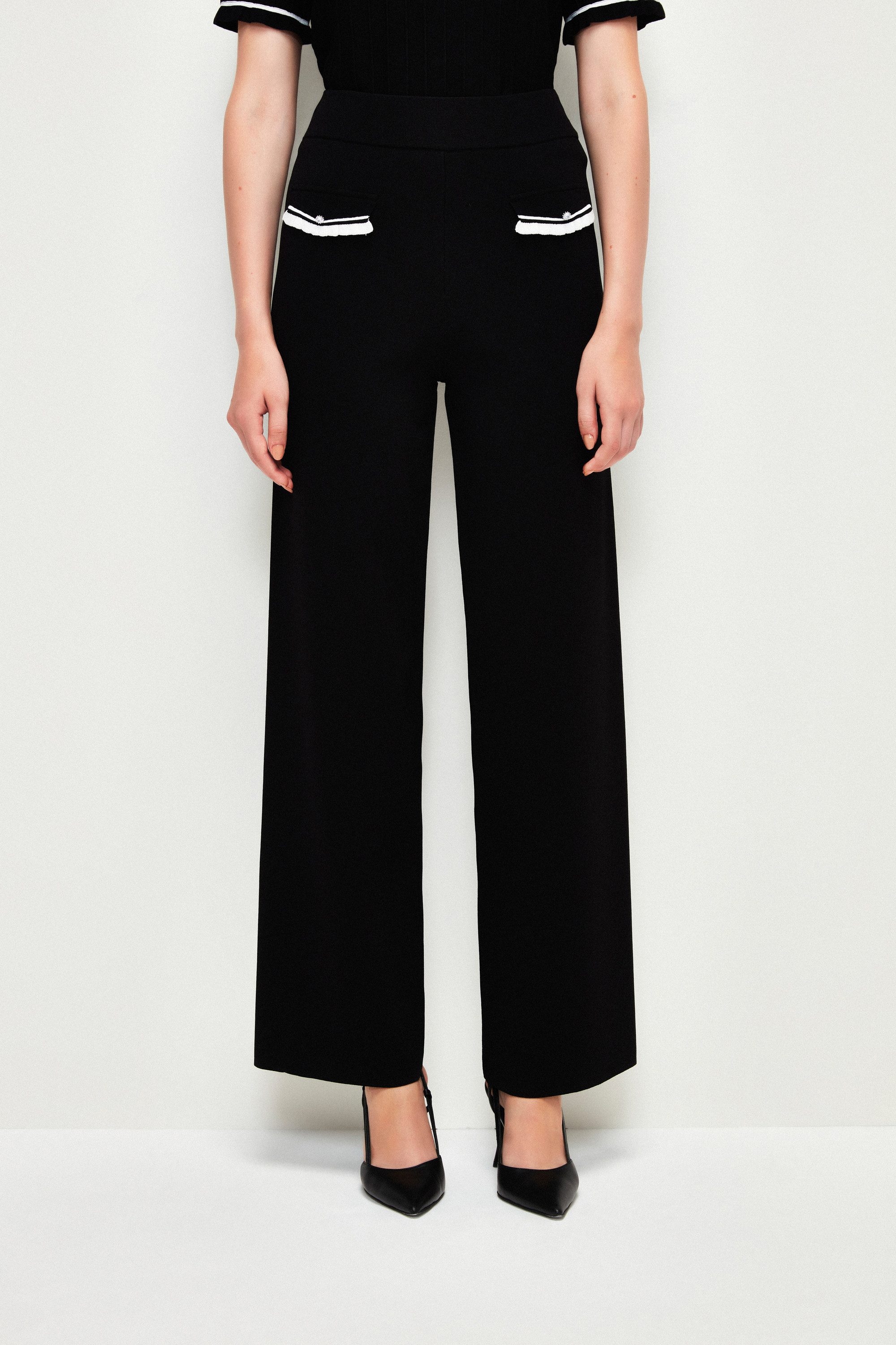 adL Stoffhose Strickhose mit weitem Bein