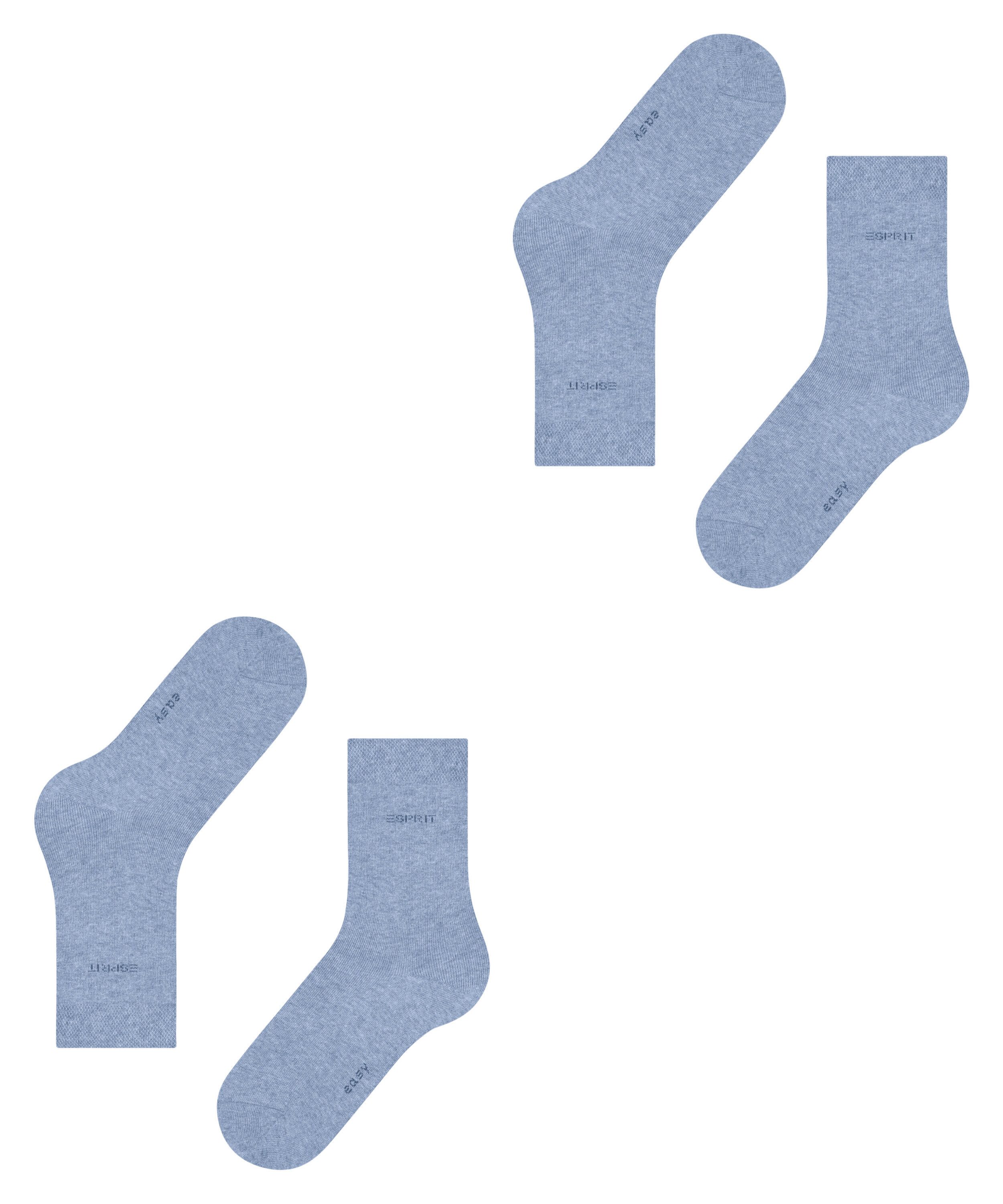 Esprit Socken Basic Easy (2-Paar, 2 Paar) ohne einschneidendes Bündchen, Basic-Socke, Uni-Strümpfe atmungsaktiv