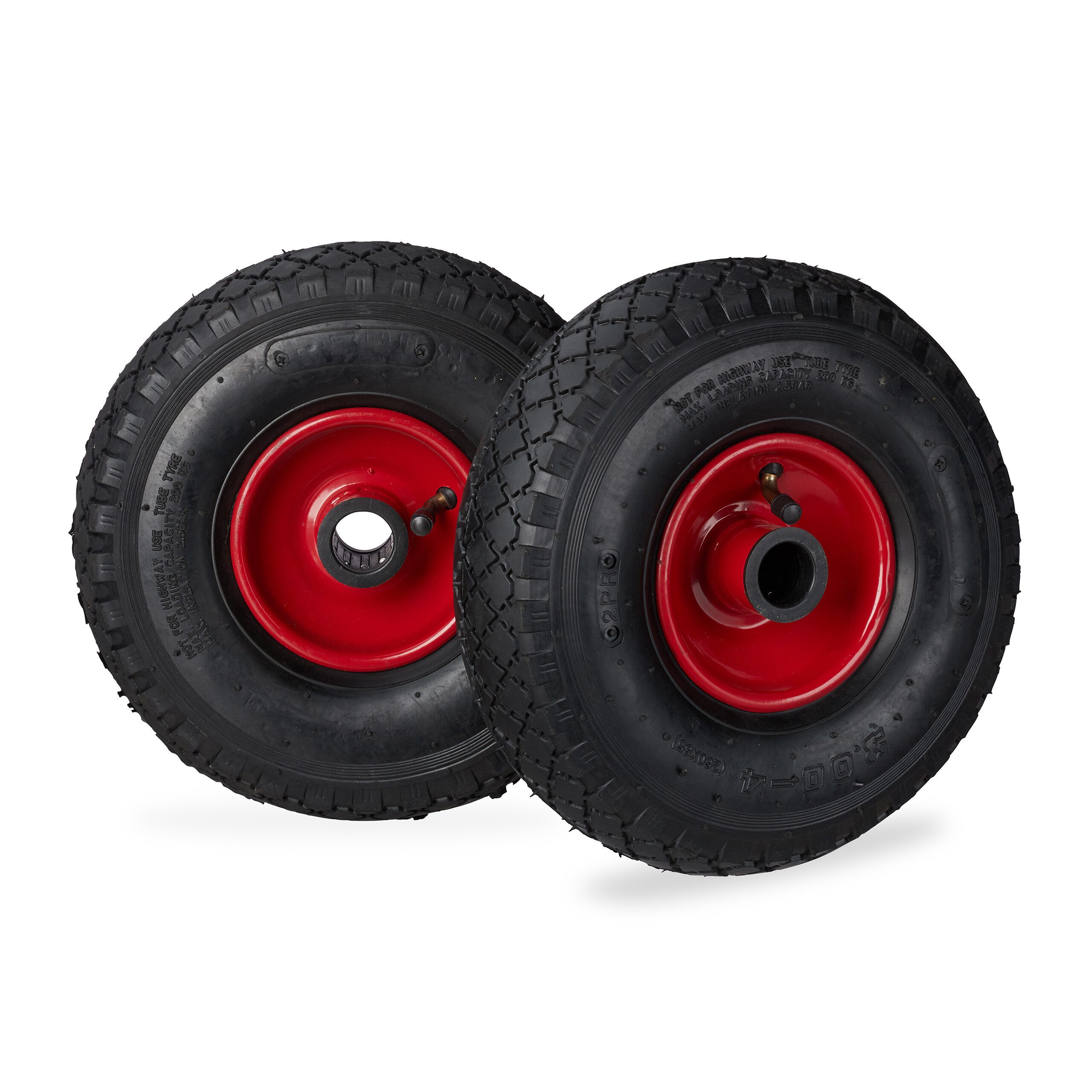Sackkarren-Rad 2er Set Sackkarrenrad 3.00-4 Stahlfelge