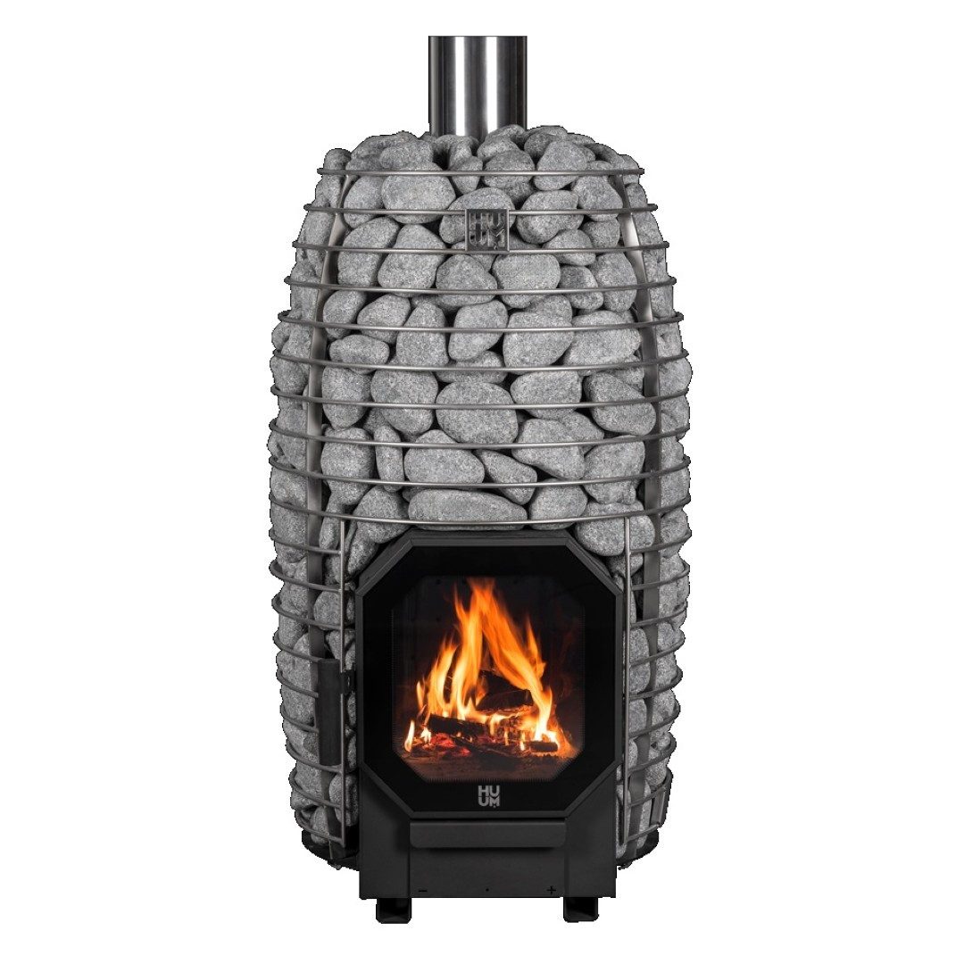 HUUM Saunaofen HUUM HIVE Flow Holz-Saunaofen 9,8 kW, 9.8 kW, Manuelle Steuerung, Holzbefeuerung; Gleichmäßige Wärmeverteilung; Aufgussbetrieb