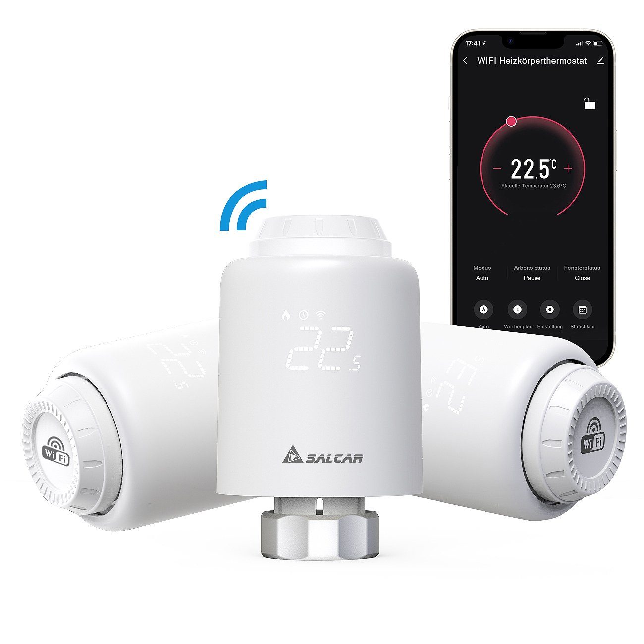 Salcar Heizkörperthermostat Smartes WiFi Heizungsthermostat, (3 günstig online kaufen