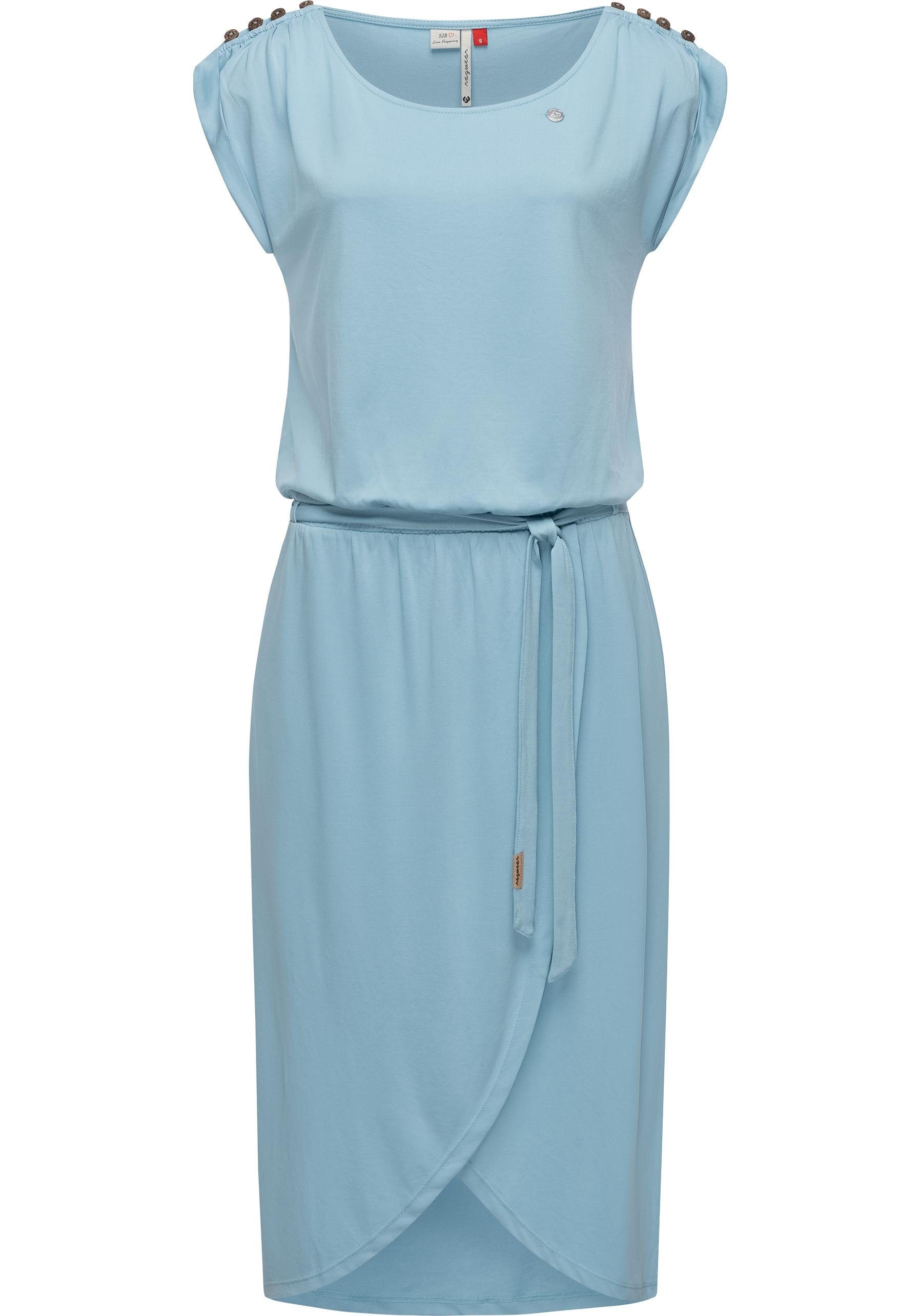 Ragwear Jerseykleid Ethany stylisches, langes Shirtkleid mit Bindegürtel