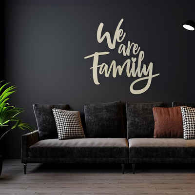 Namofactur Wanddekoobjekt Wandtattoo Schriftzug "We are Family" Wandbild Text aus Holz (3-teilig), Moderne Wandgestaltung für Foto Wand Collage