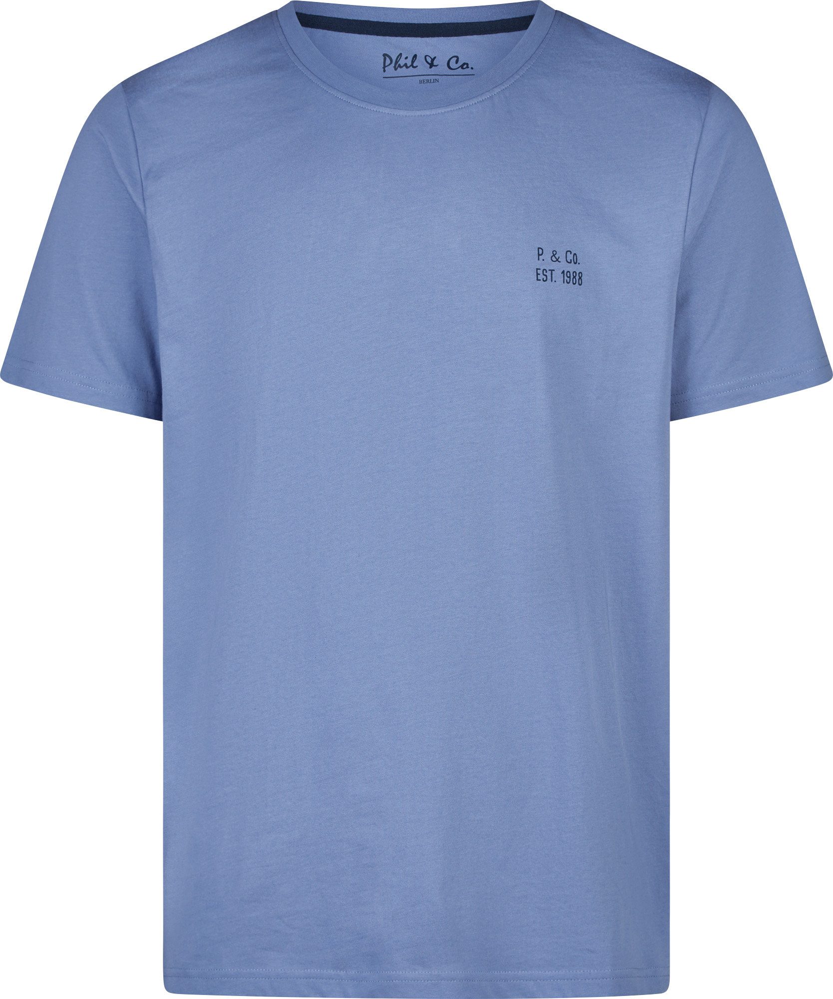 Phil & Co. Pyjamaoberteil Herren-T-Shirt Uni Single-Jersey Uni