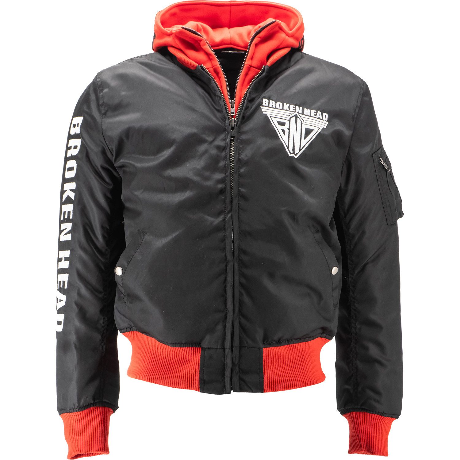 Broken Head Bomberjacke Bomberjacke BND Logo Schwarz-Rot günstig online kaufen