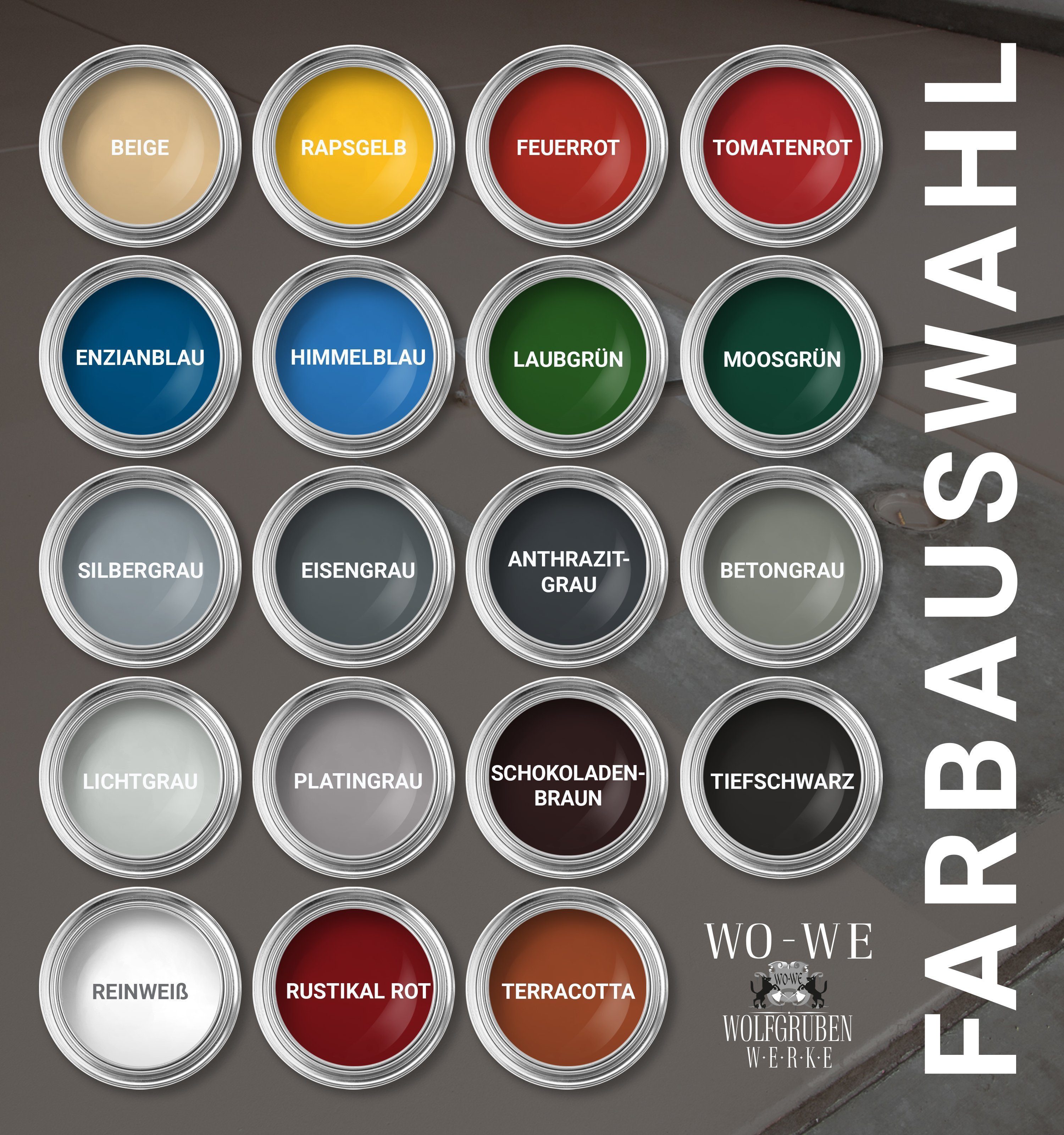 WO-WE Bodenversiegelung Betonfarbe Bodenfarbe Bodenbeschichtung W700, 1-10L, Seidenglänzend