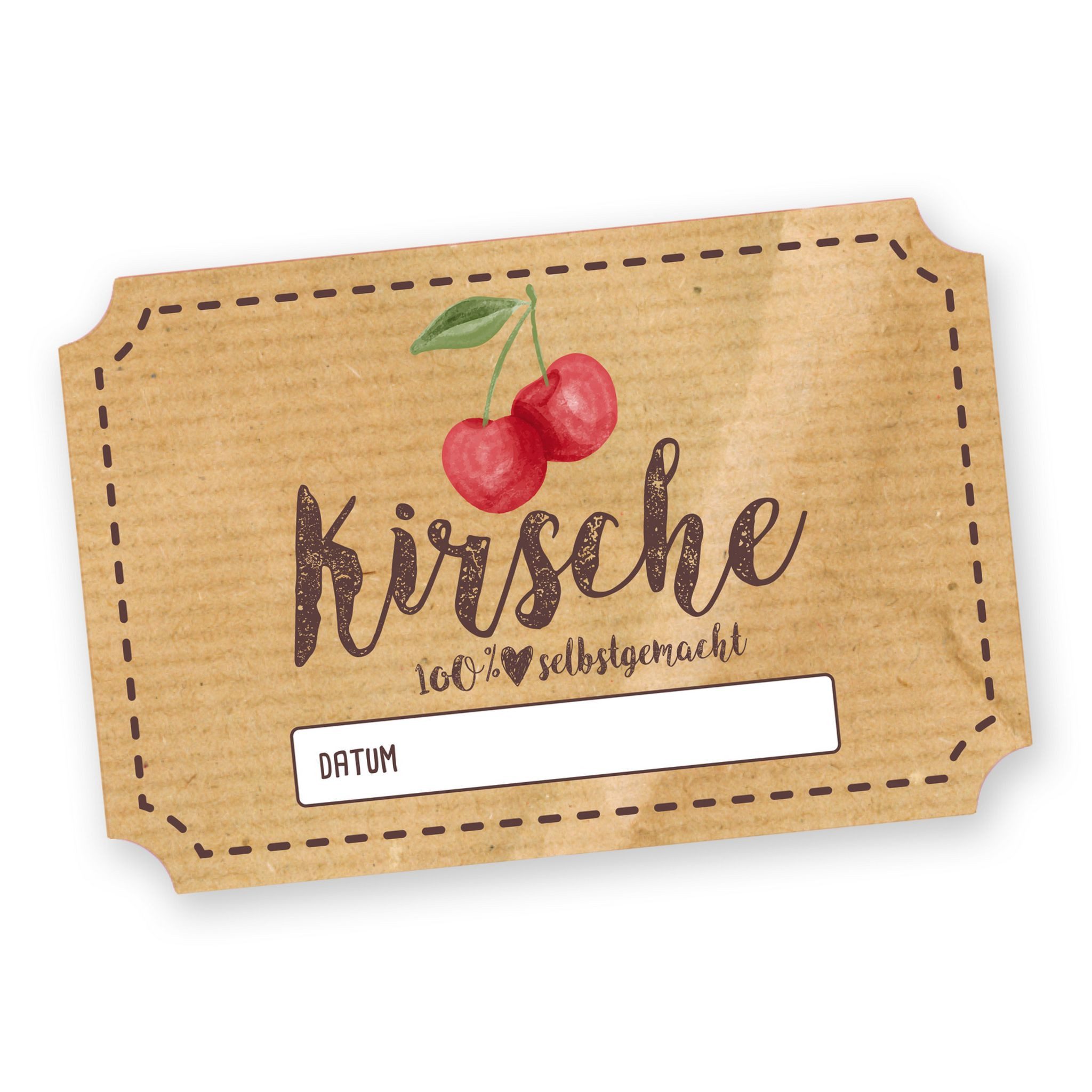 itenga Aufkleber Itenga 50 x Marmeladenetikett rechteckig 6x4cm Kirsche