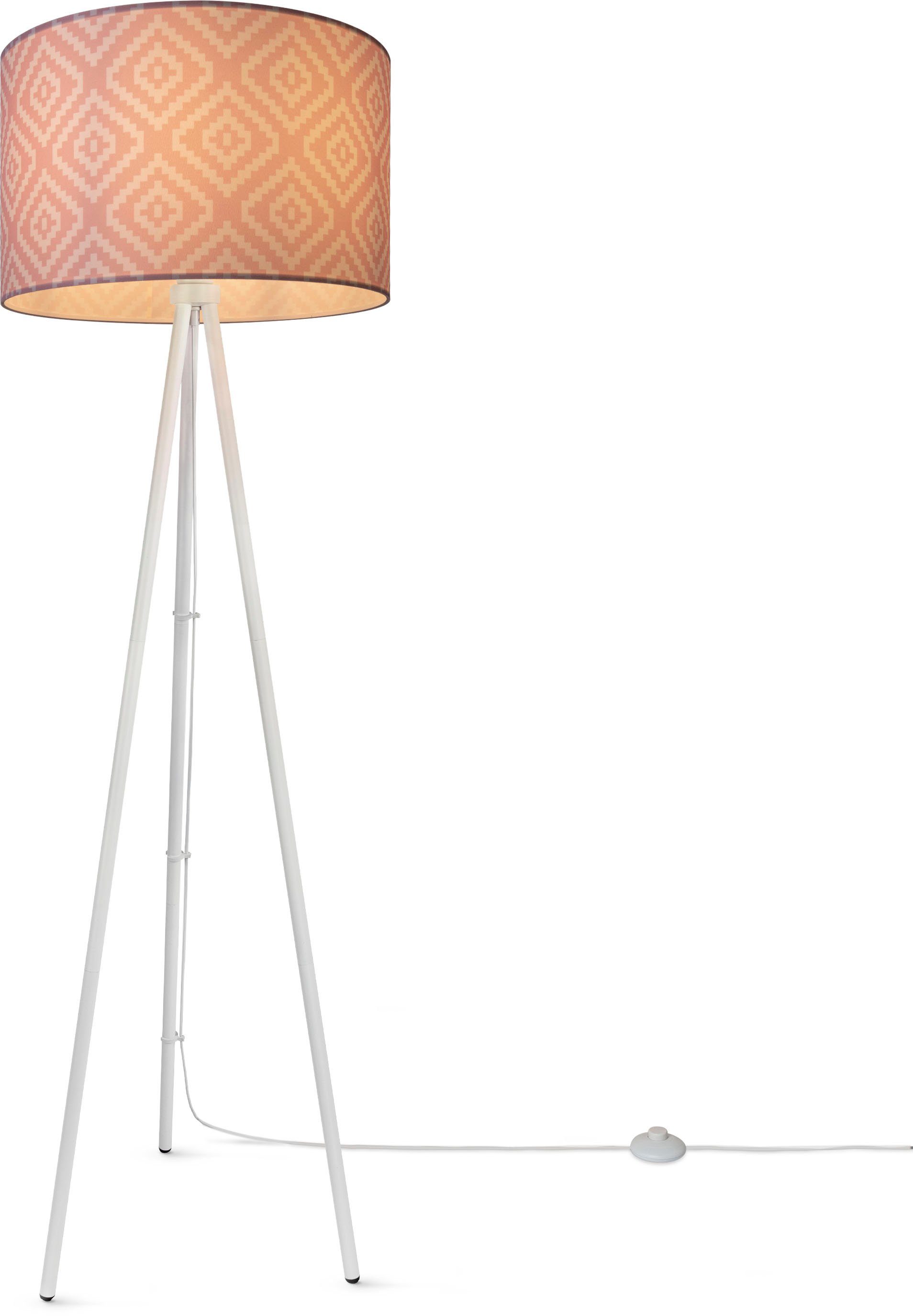 Paco Home Stehlampe Trina Stella, Stofflampenschirm Dreibein Wohnzimmer Leuchtmittel, Textil Vintage Design Modern ohne