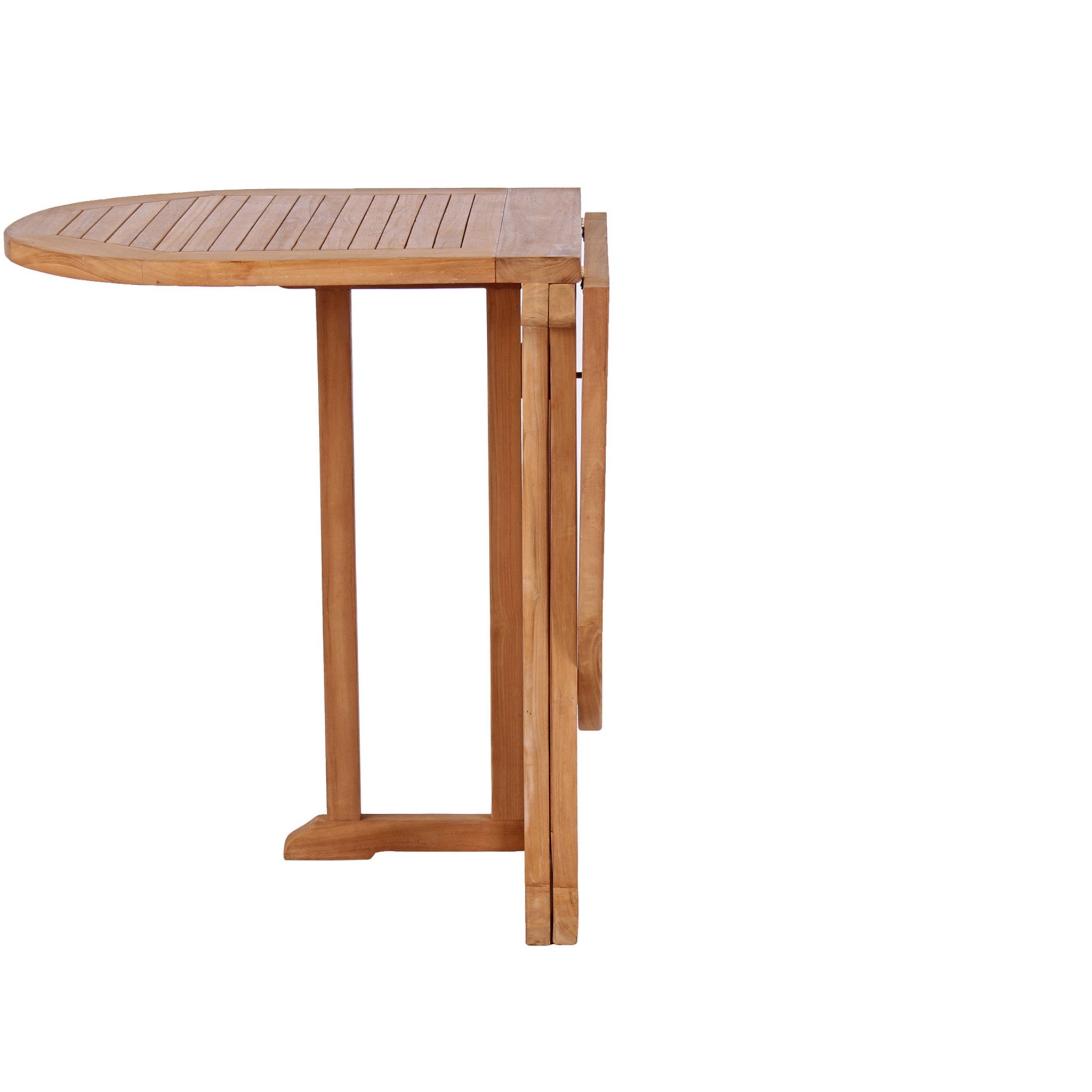 bene living Klapptisch Balcony - 120 x 60 cm (1-St), feines Teakholz - platzsparend zusammenklappbar