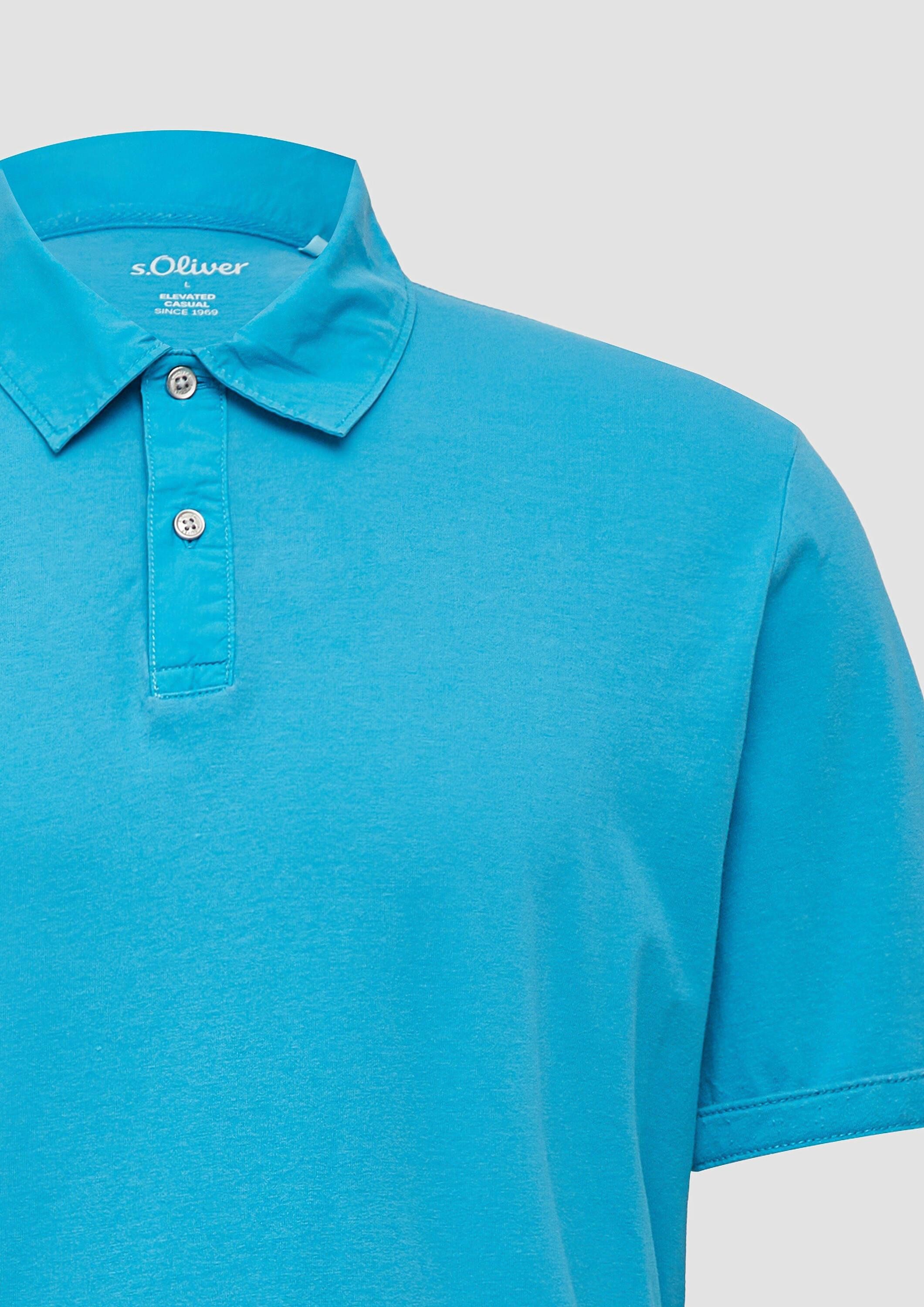 s.Oliver Kurzarmshirt Polo-Shirt Jersey-Poloshirt mit Ärmel-Detail