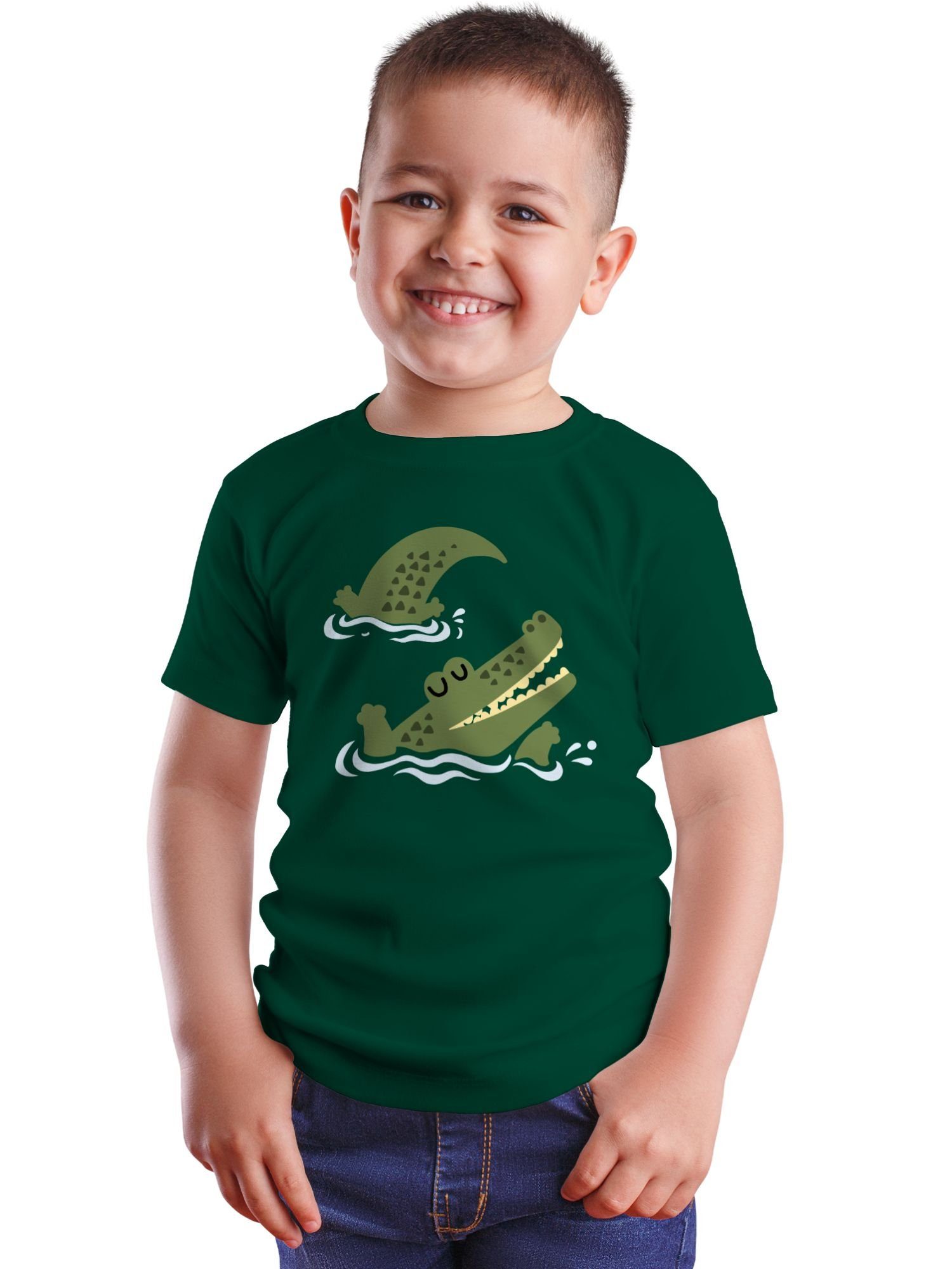 Shirtracer T-Shirt »Glückliches Krokodil - Tiermotiv Animal Print - Jungen  Kinder T-Shirt« Animalprint Pferd Katze Delfin online kaufen | OTTO