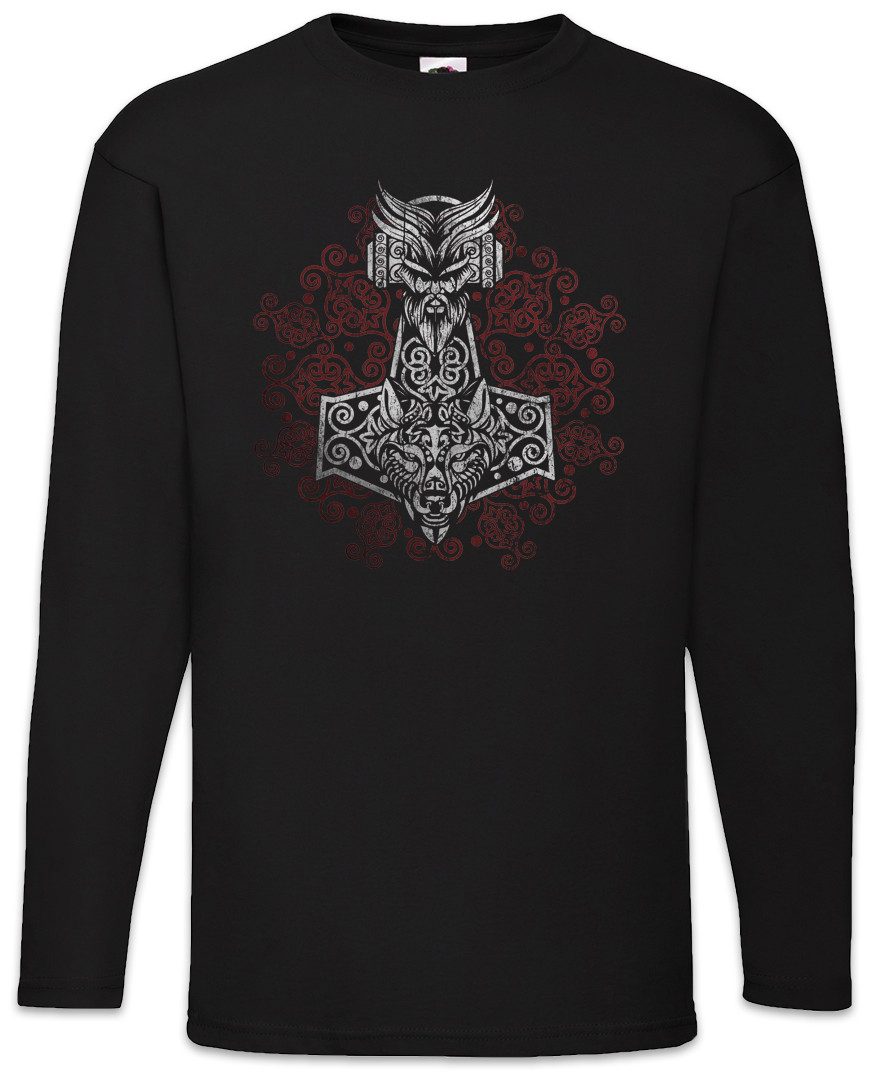 Langarmshirt Thors Hammer Ornaments Langarm T-Shirt Mjölnir Mjölnr Walhalla Vikings