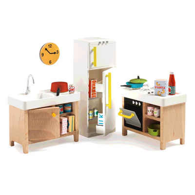 DJECO Puppenhausmöbel Puppenhaus Trendige Möbel Einrichtung Küche
