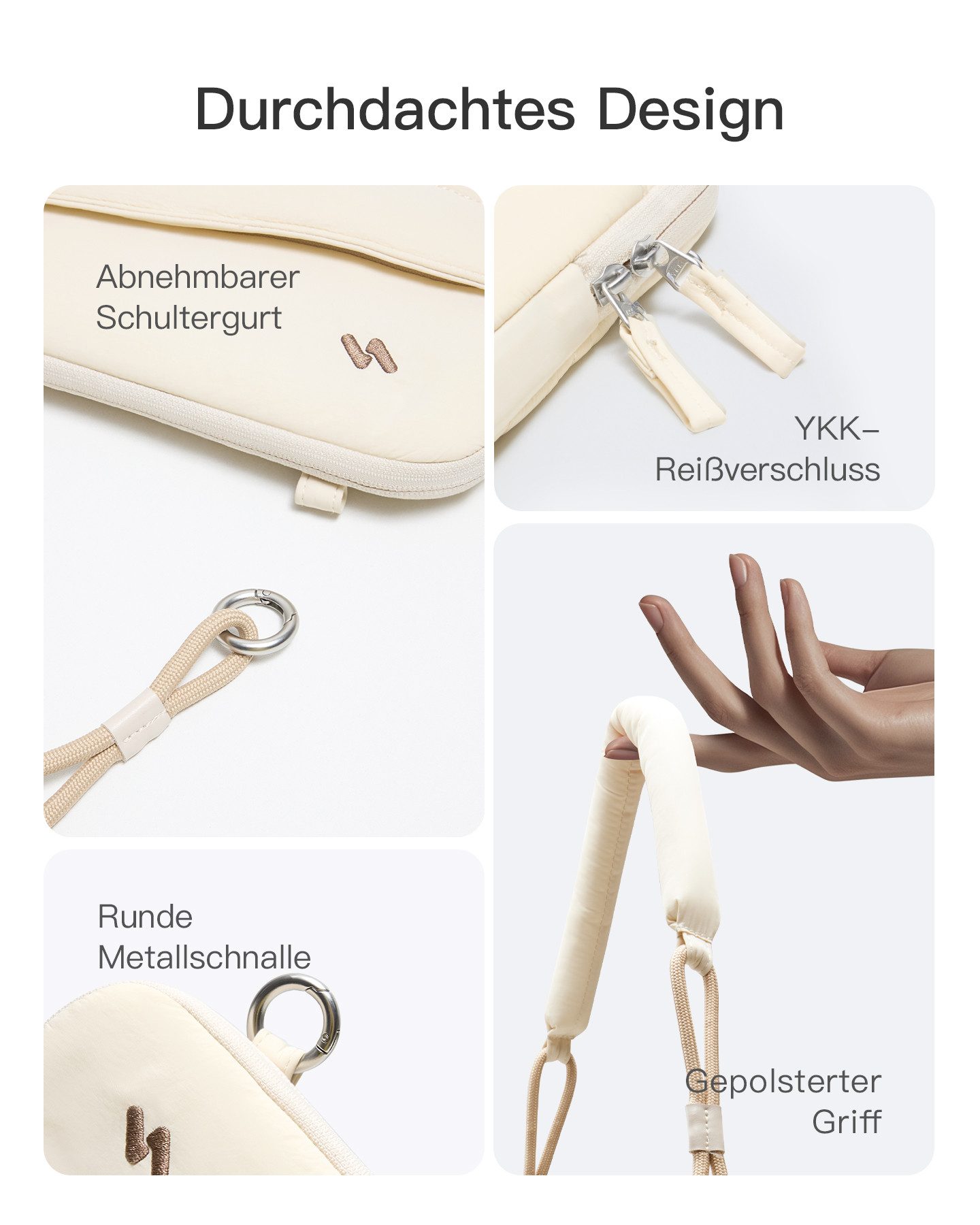 Inateck Laptoptasche 360° Schützende Notebook Hülle, für 13-14 Zoll MacBook Pro/Air M5 M4