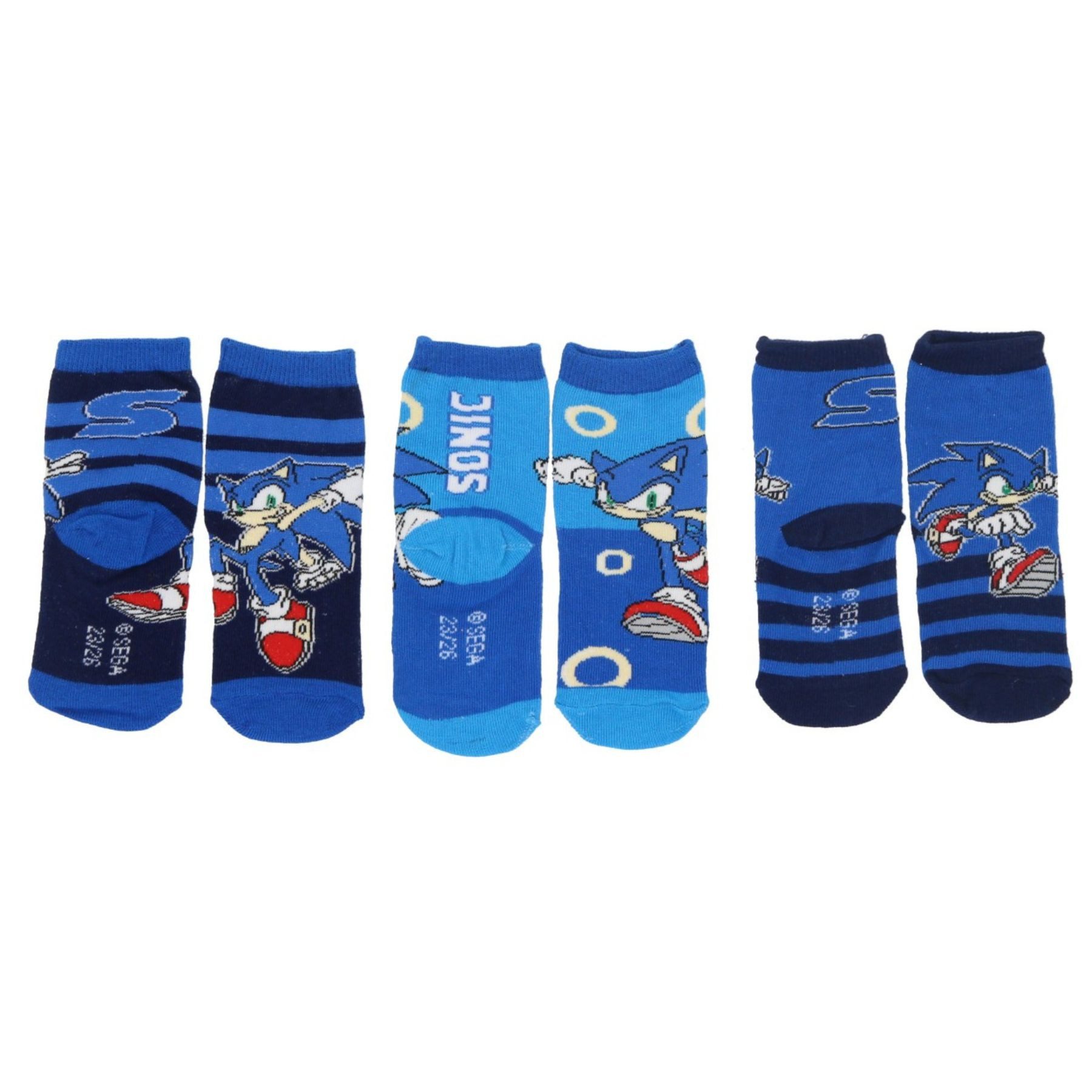Sonic Sneakersocken Sonic 3er-Pack Socken Coole Strümpfe & Söckchen für Kinder