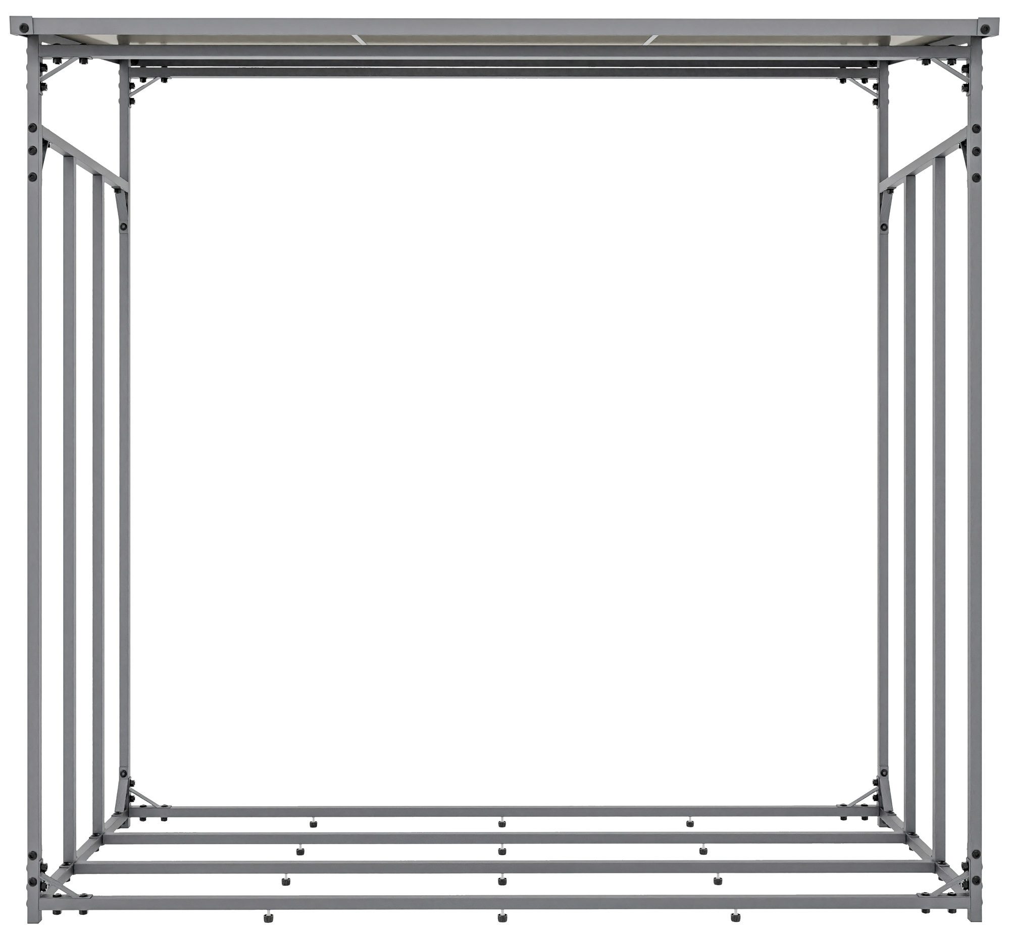 TPFLiving Kaminholzregal Sorin, BxTxH:165x70x165 cm, (Abschrägtes Dach aus Polycarbonat für optimalen Regenschutz, Inklusive wasserabweisender Abdeckplane mit Laschen), Erhältlich in fünf praktischen Größen für außen