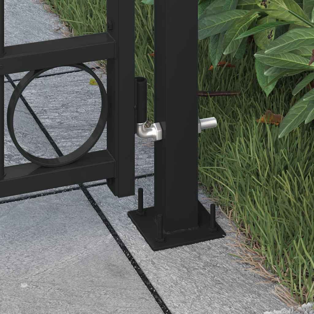 vidaXL Gartentor Gartentor ASSEN mit Bogenabschluss Stahl 89 x 200 cm Schwarz