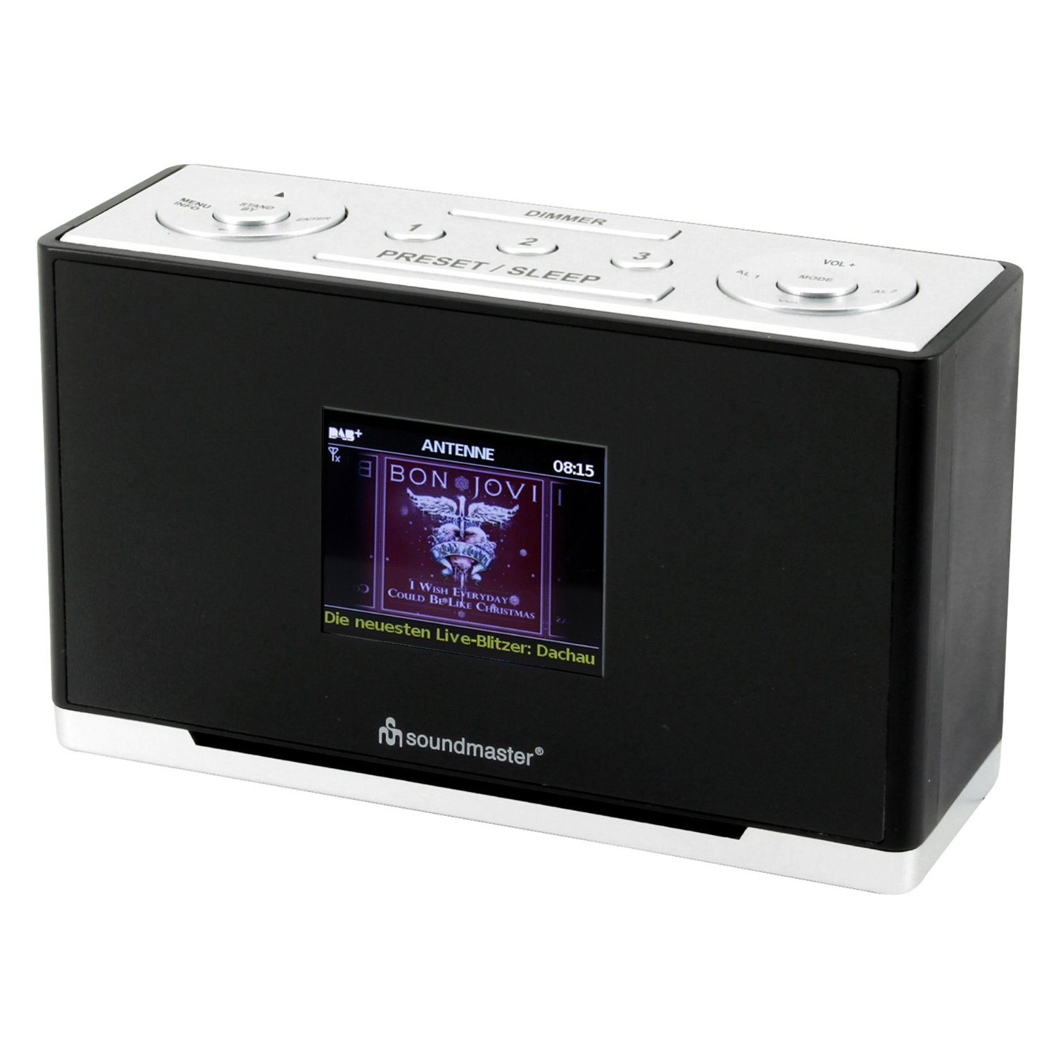 Soundmaster UR240SW Radiowecker Farbdisplay Dualalarm Sleeptimer Digitalradio DAB+ Uhrenradio