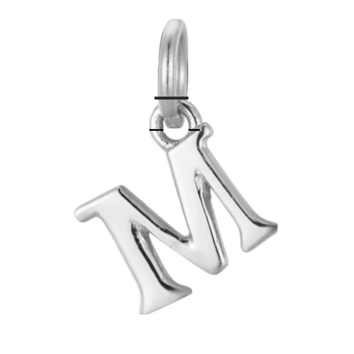 Silberkette Buchstabenanhänger " M " Halskette mit Buchstaben Anhänger Buchstabe M