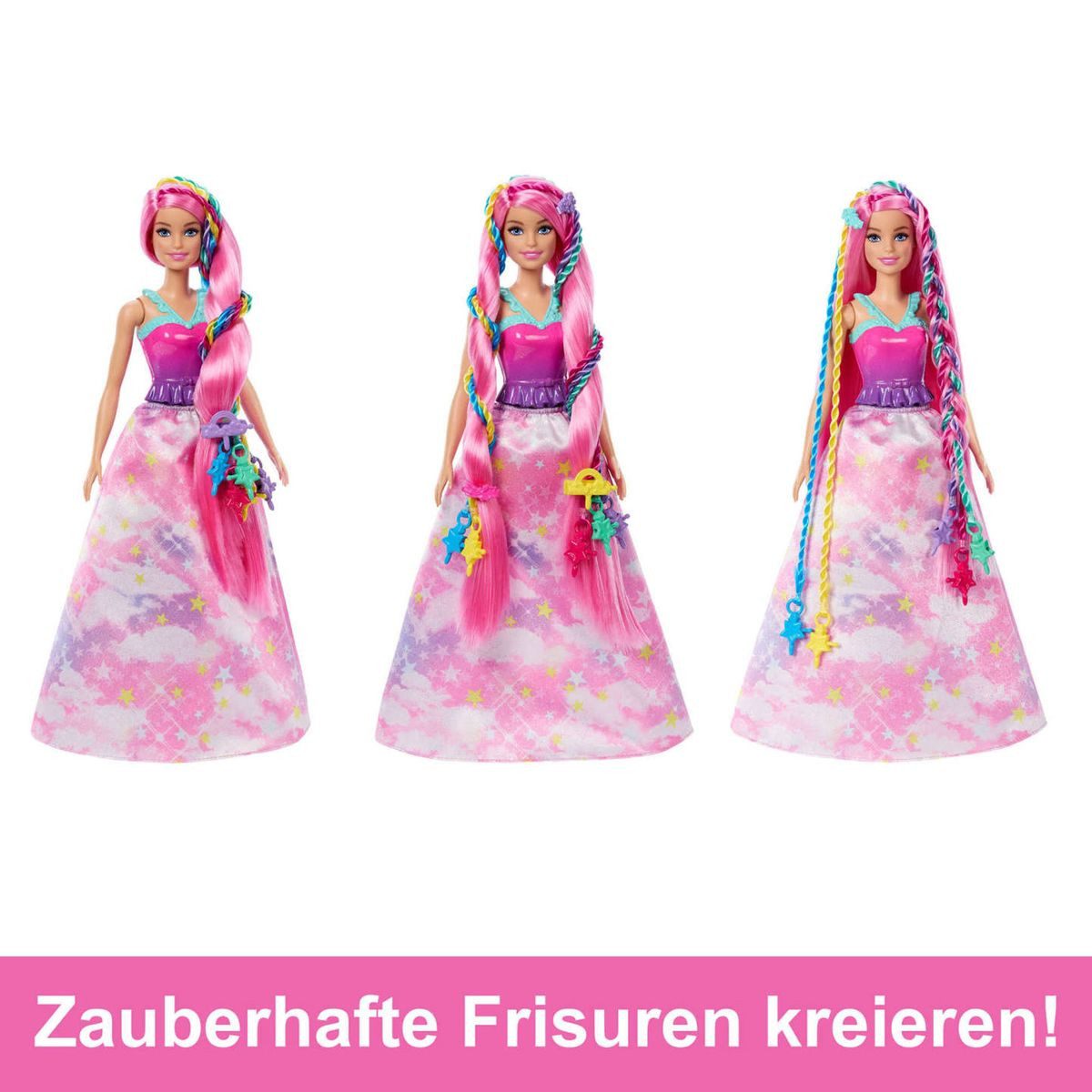 Mattel® Anziehpuppe Mattel HNJ06, Barbie Dreamtopia: Flechtspaß Puppe, Stylingwerkzeug & – Bild 5 von 5