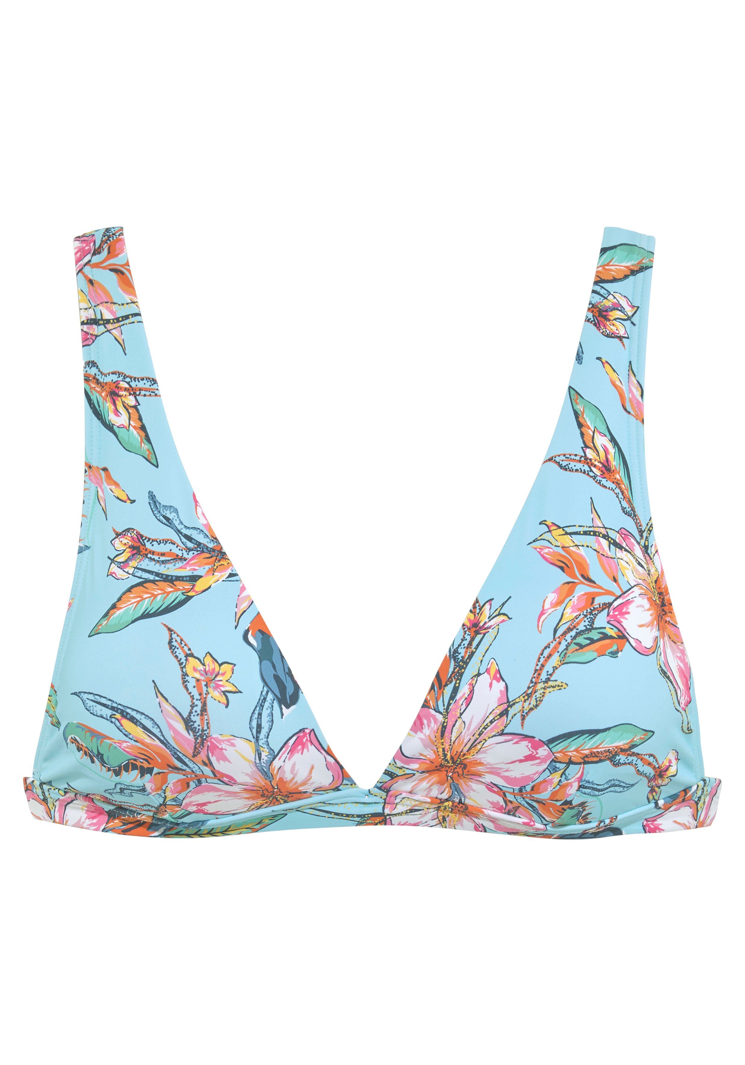 LASCANA Triangel-Bikini-Top Malia, mit tropischem Print günstig online kaufen