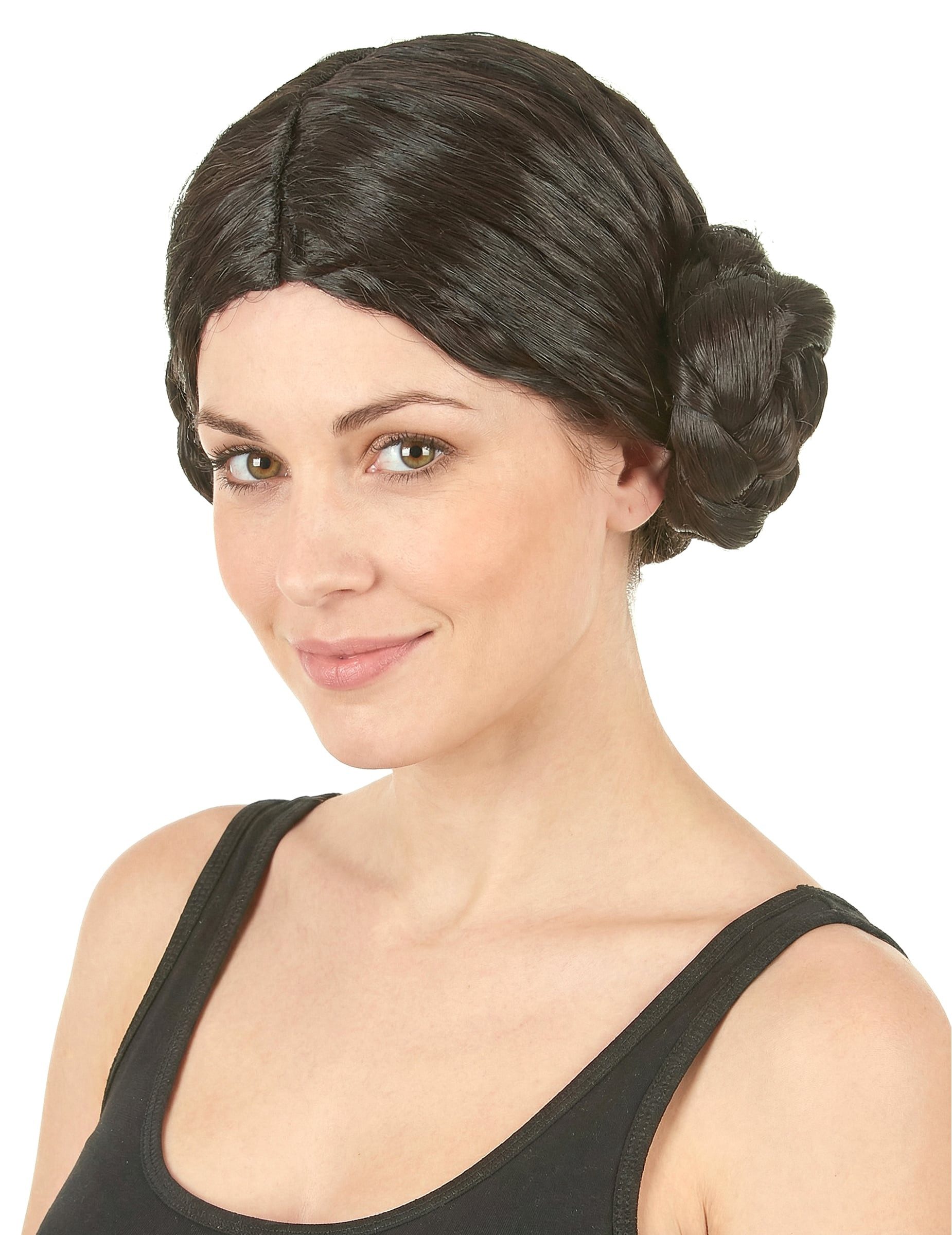 JADEO Kostüm Mittelalterliche Damen-Perücke dunkelbraun