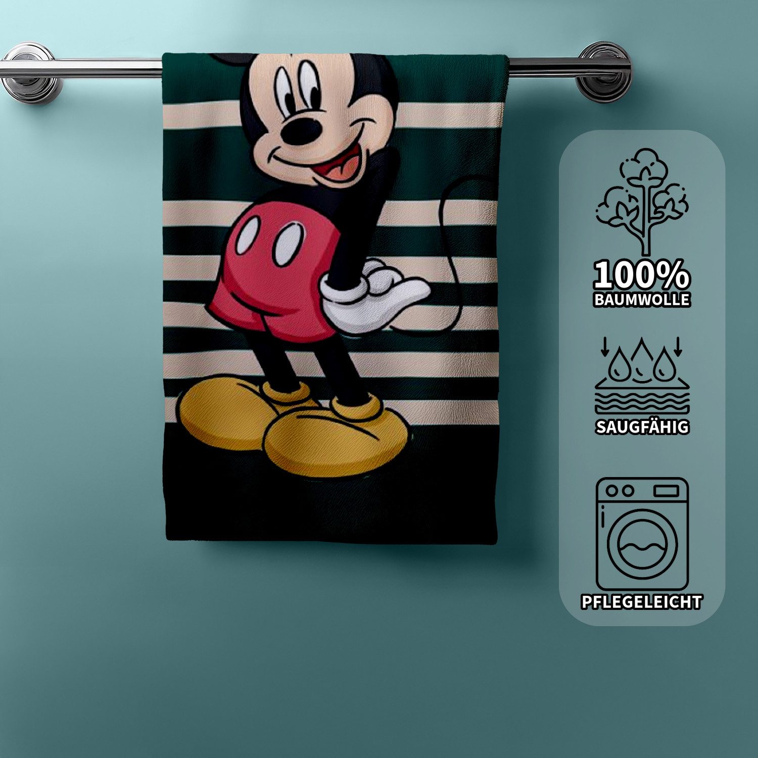 BrandMac Handtücher Disney Mickey Duschtuch Badetuch 60 x 120 cm, (1 Duscht günstig online kaufen