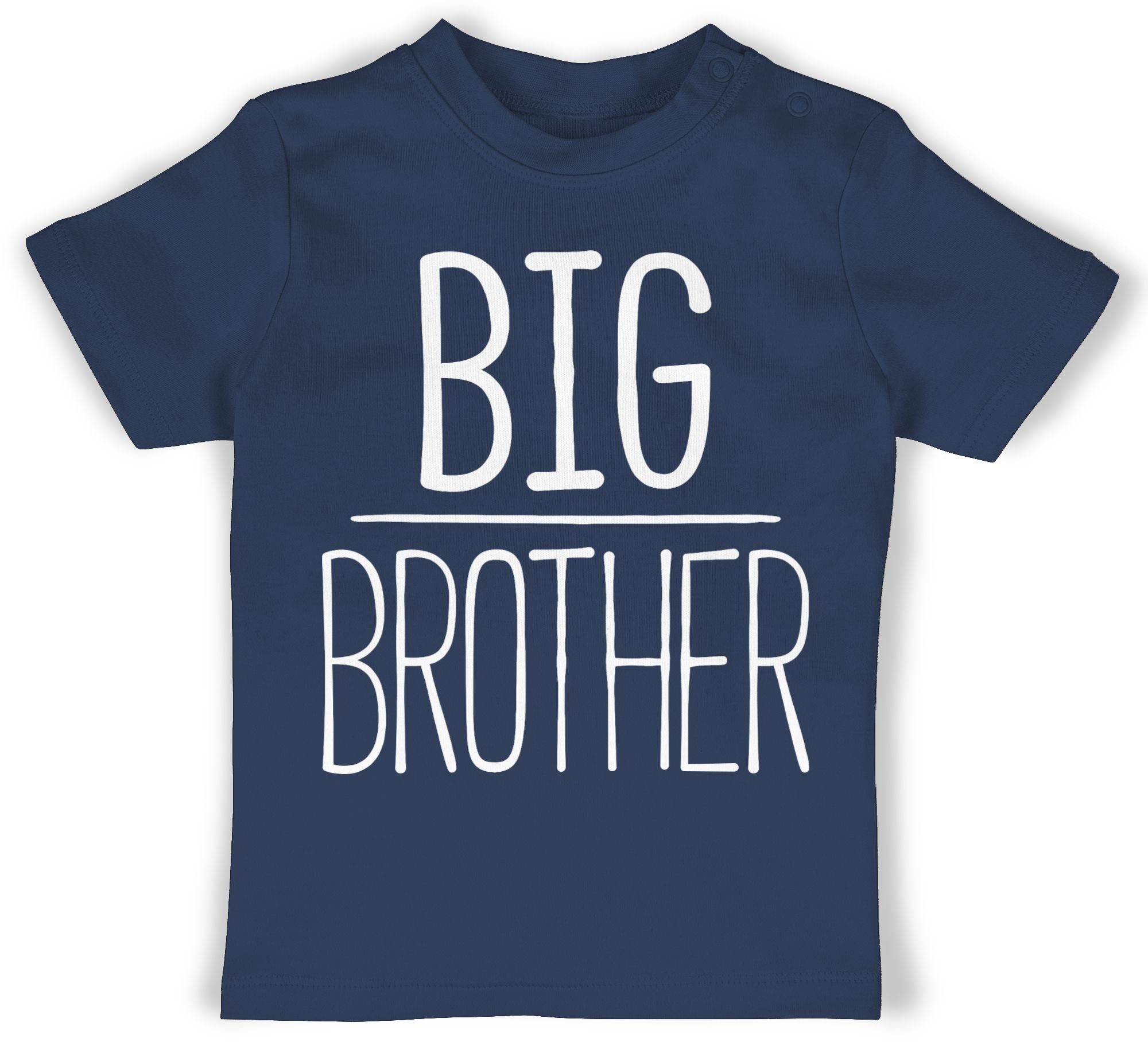 Big T-Shirt Navy 1 Brother Blau Großer Bruder Shirtracer
