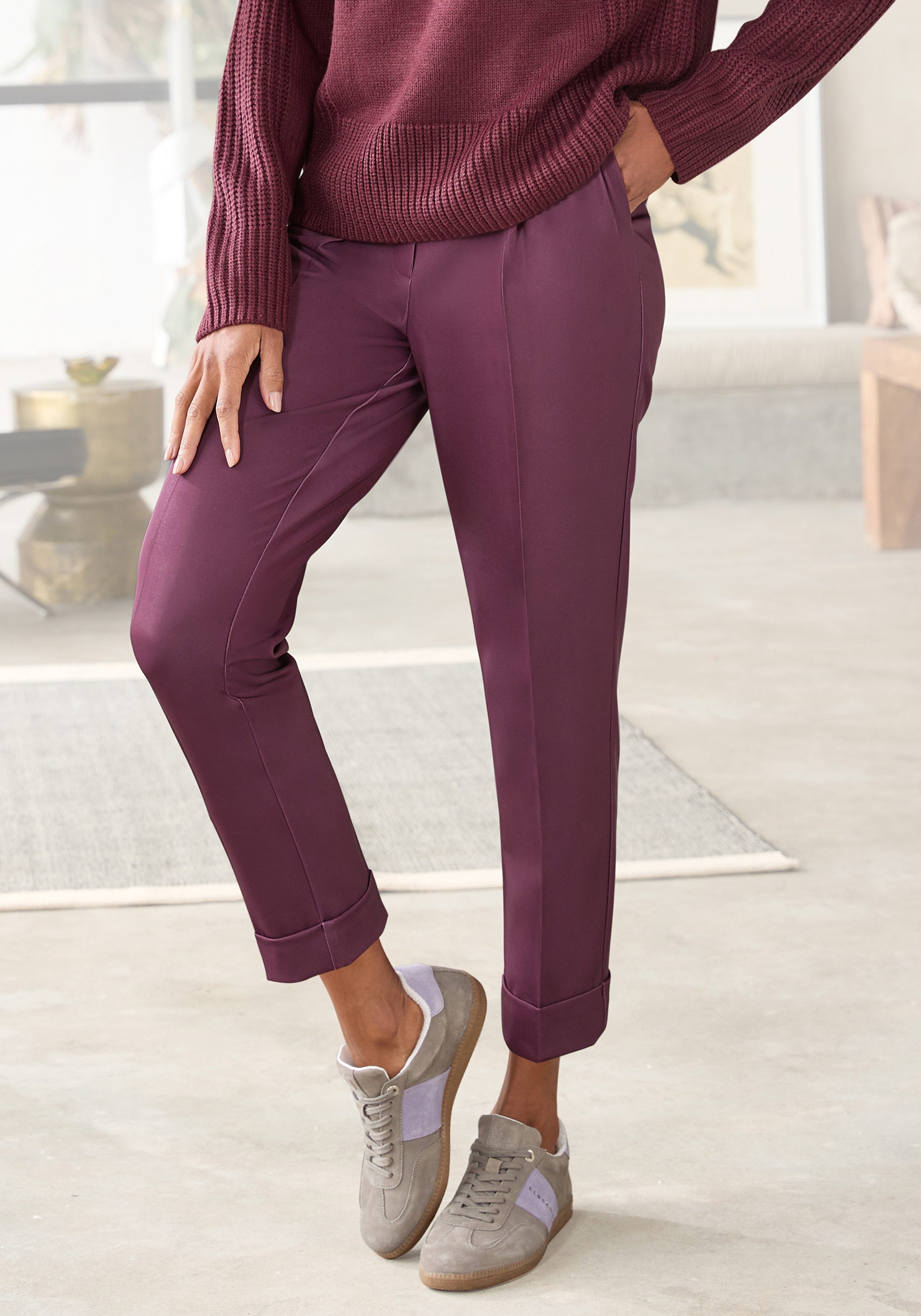 LASCANA 7/8-Hose mit Bügelfalten, schmales Bein