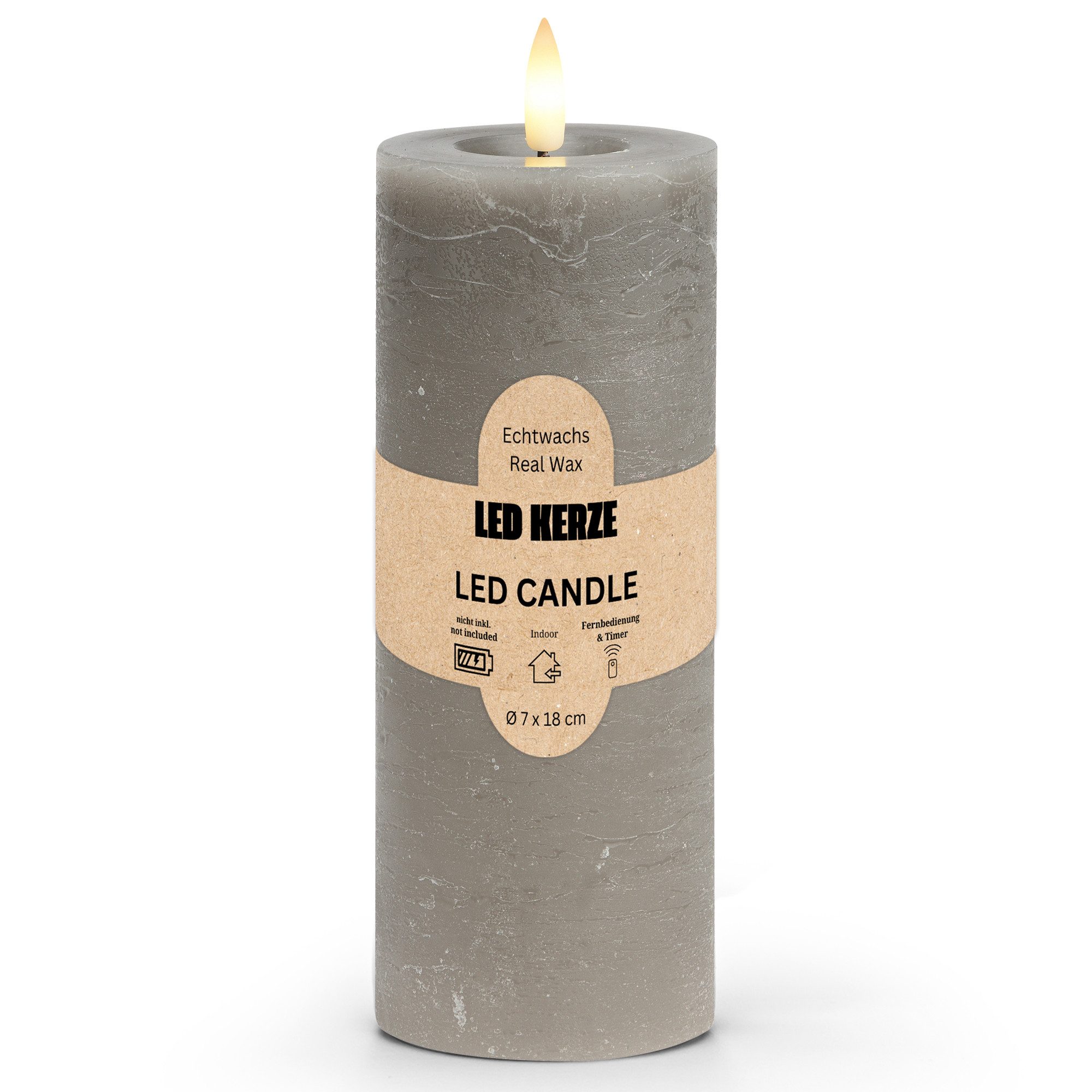 matches21 HOME & HOBBY LED-Kerze LED Stumpenkerze Wachs, Flackernde Flamme, günstig online kaufen