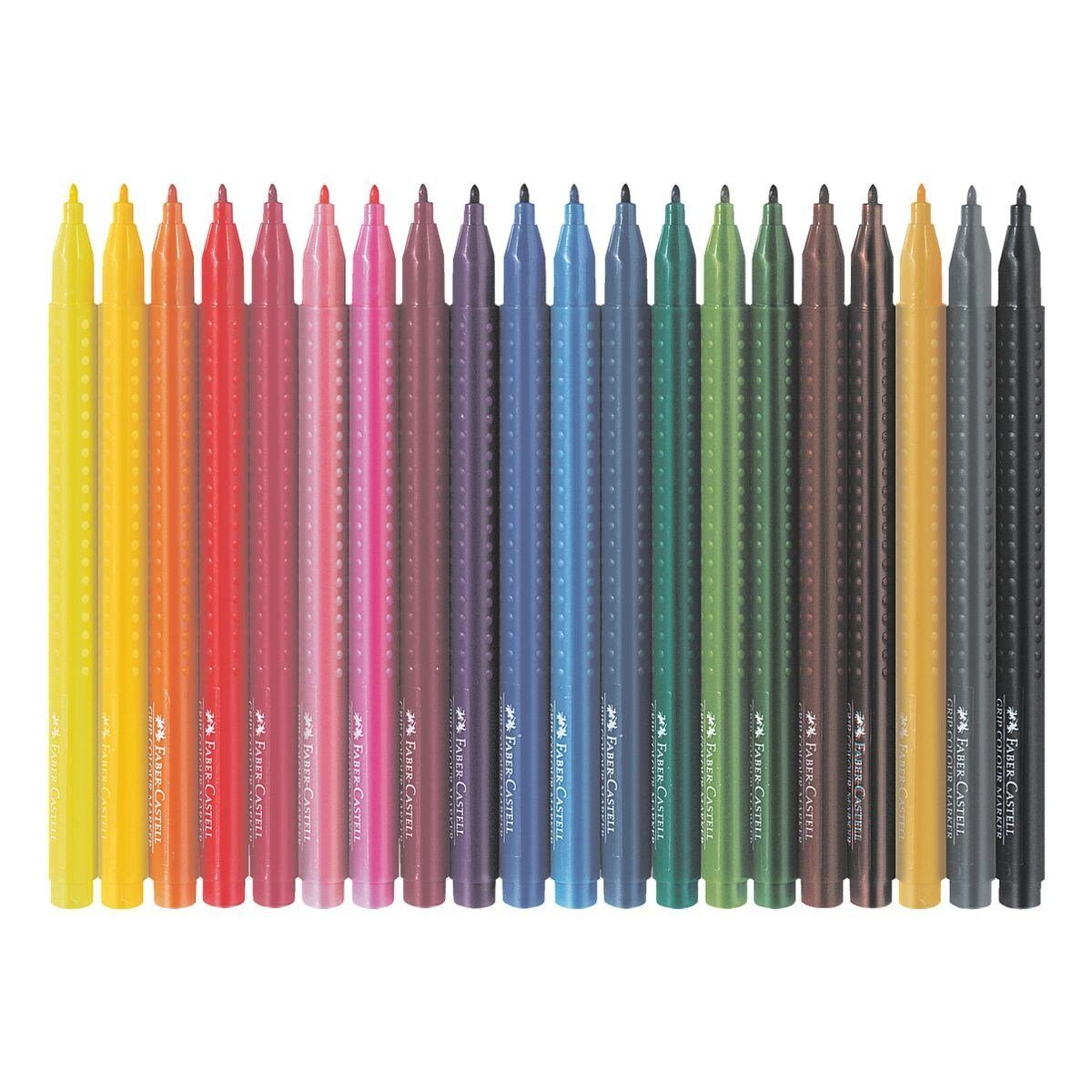 Faber-Castell Filzstift Grip, (20-tlg), in Dreikantform und Noppengriffzone